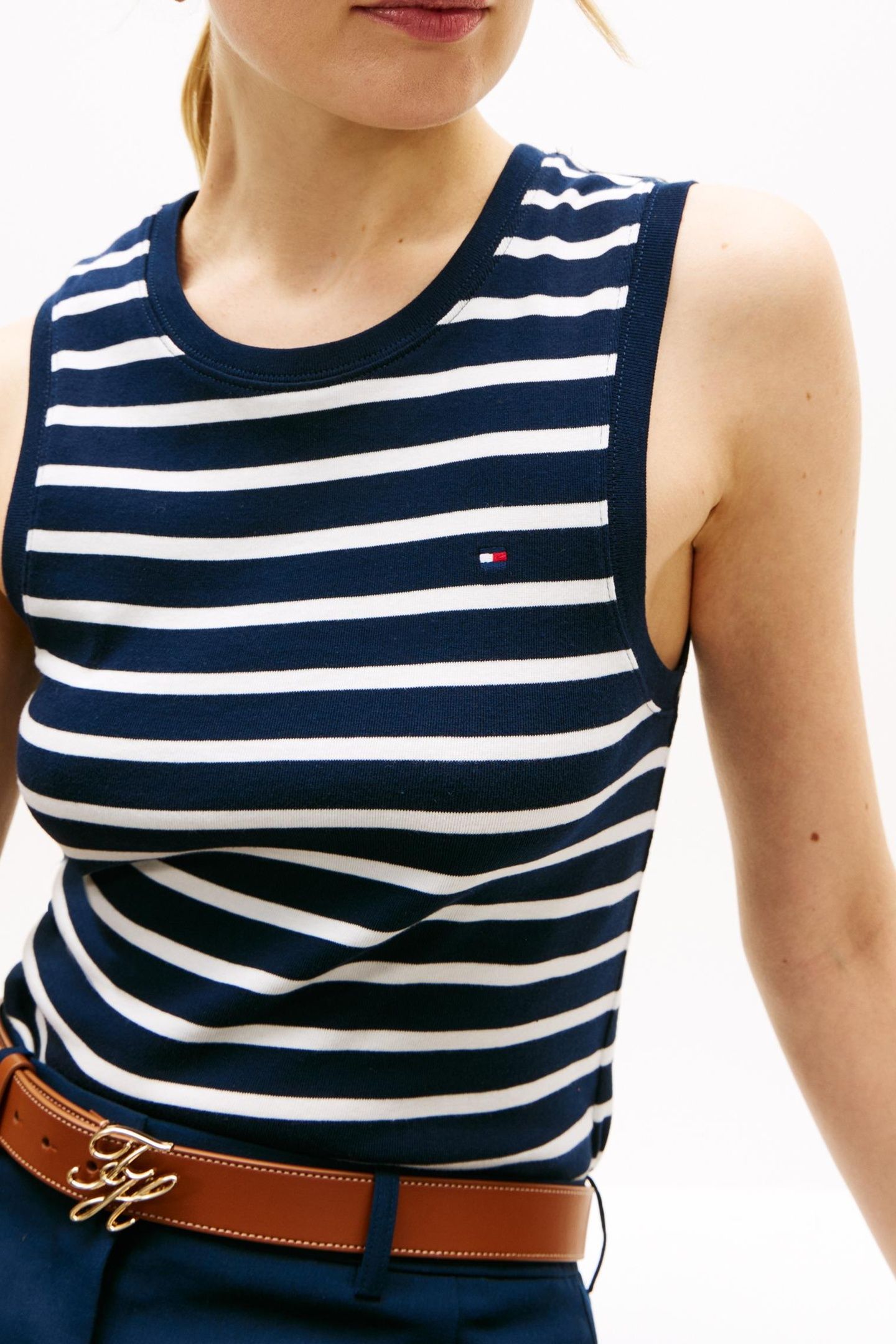 SLIM CODY C-NECK TANK BRETON STRIPE DARK NIGHT/ECRU 5