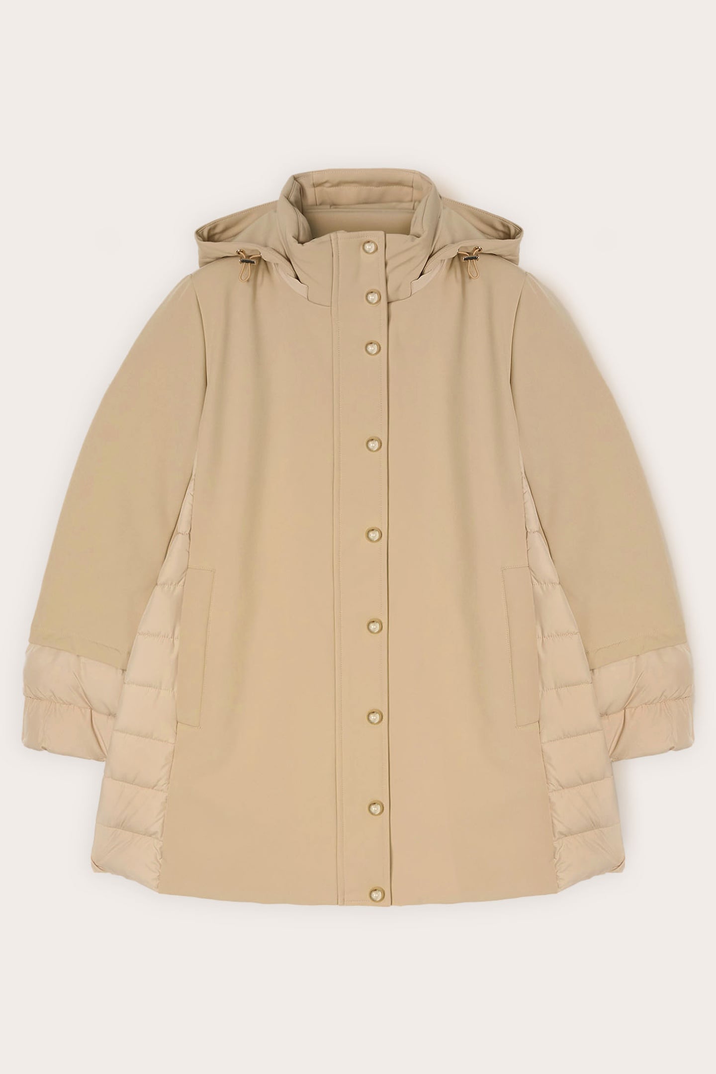 DOWN JACKET WITH REMOVABLE HOOD BEIGE 4