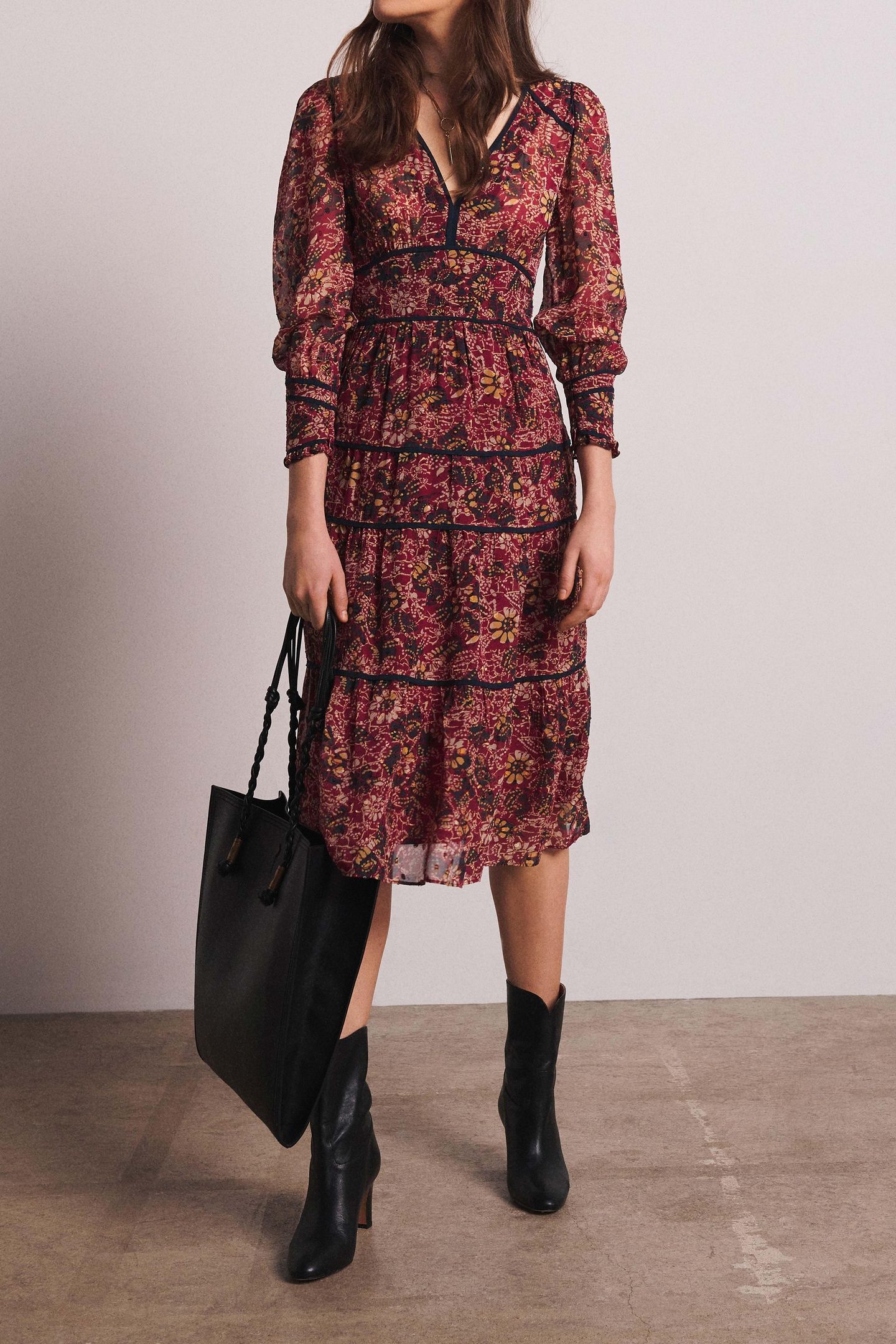 MID-LENGTH DRESS BORDEAUX 1