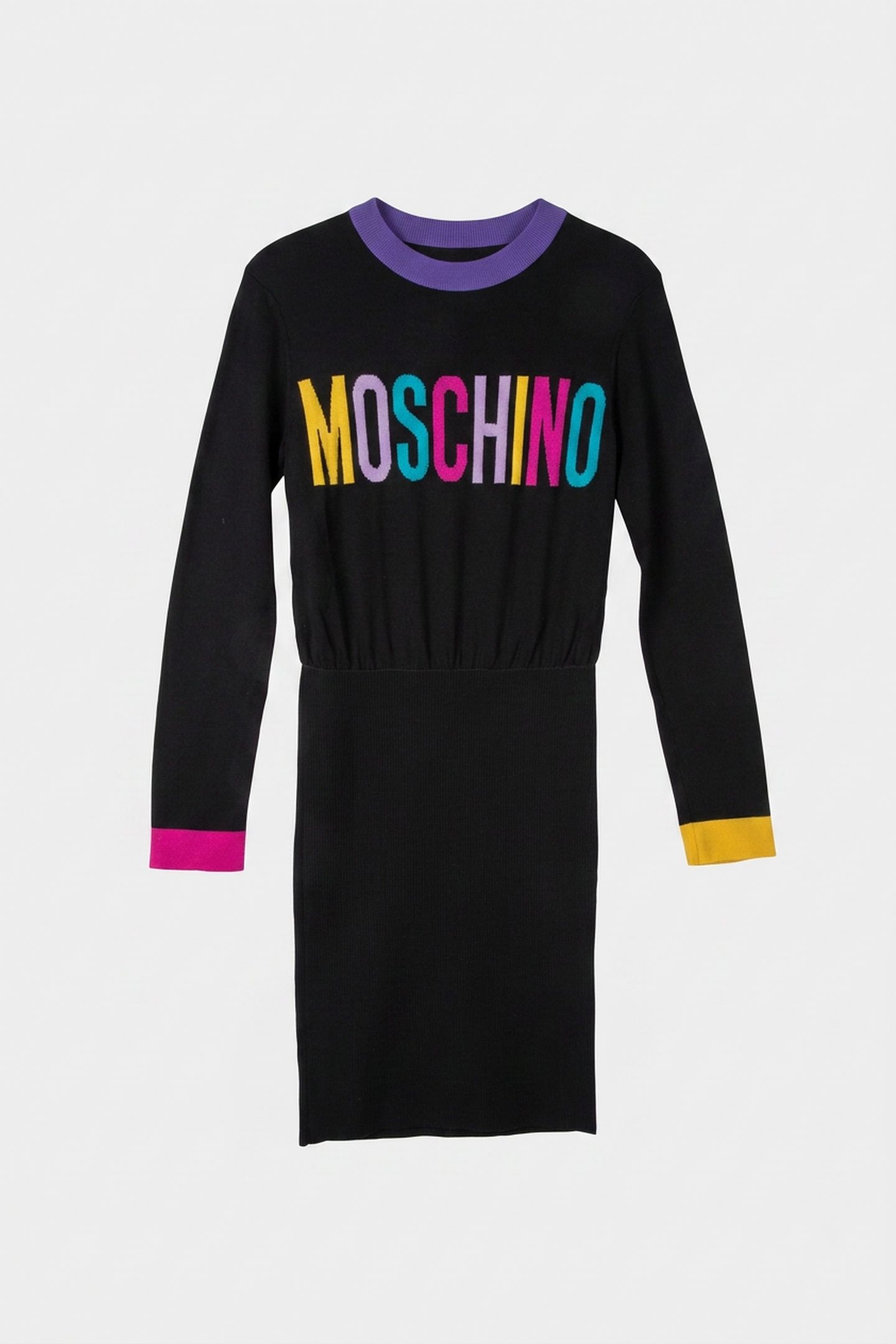 COLOR BLOCK KNIT DRESS BLACK 3