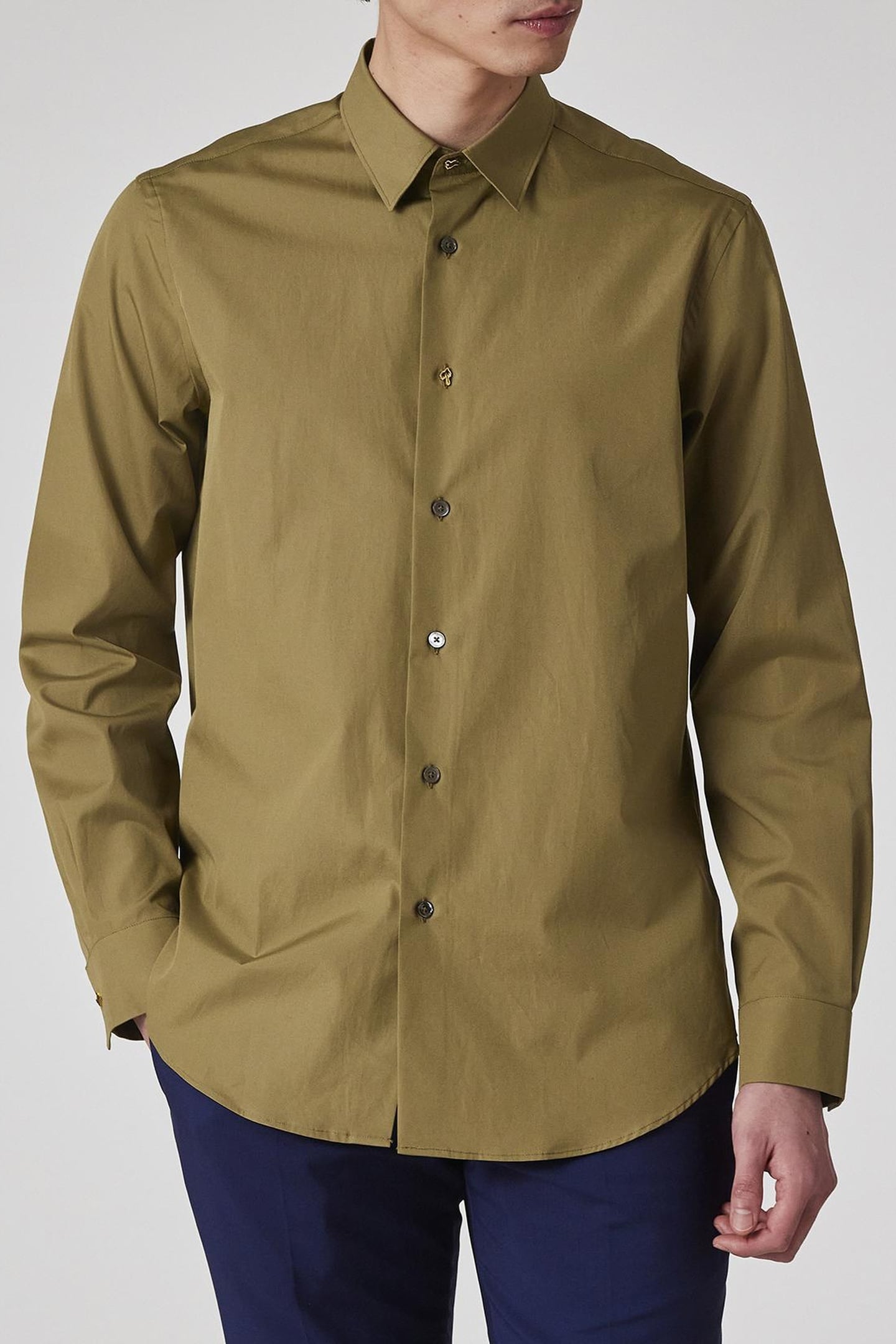 MENS S/C REGULAR FIT SHIRT LT GREYISH GREEN 1