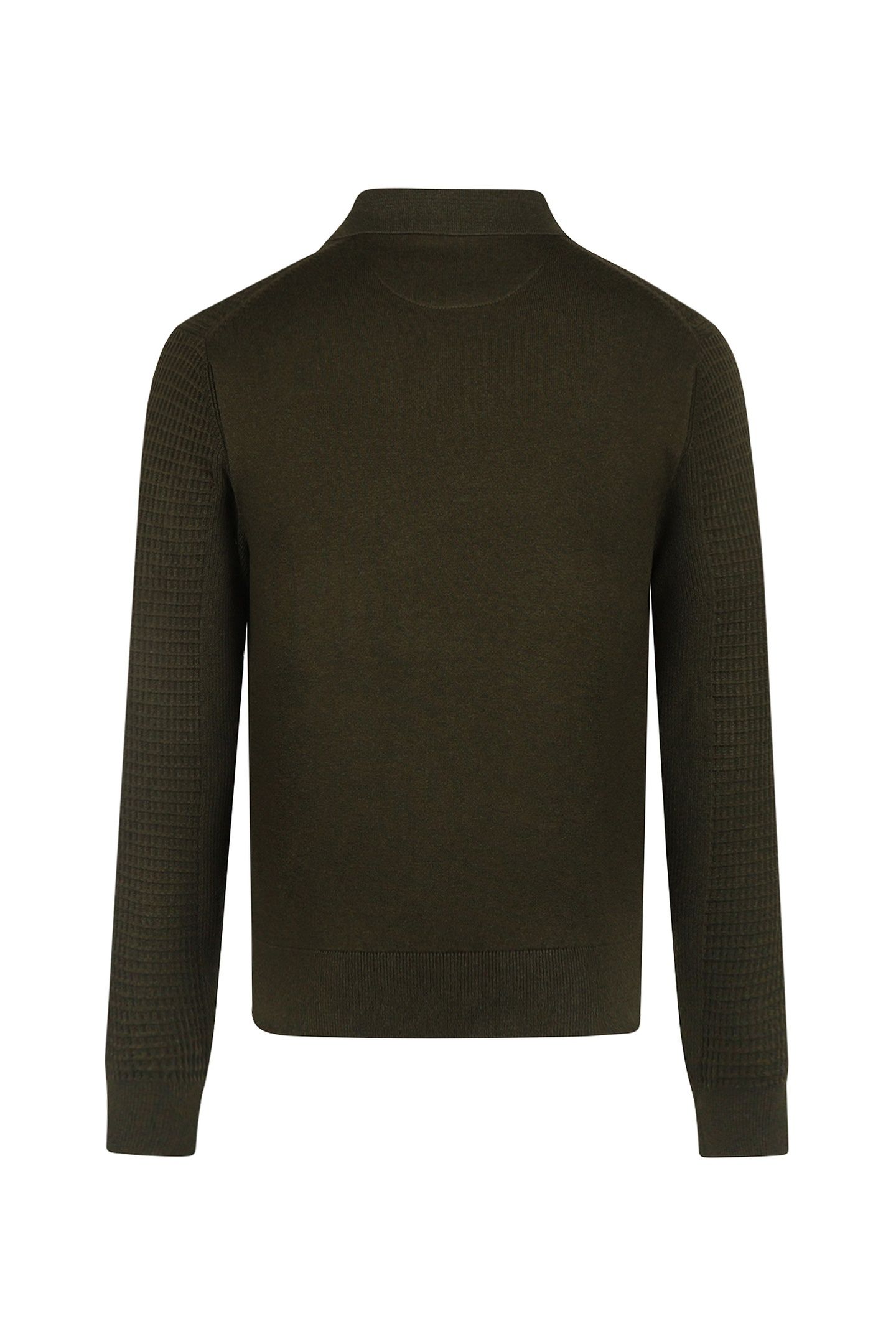 STRUCTURED POLO SWEATER DARK OLIVE 2