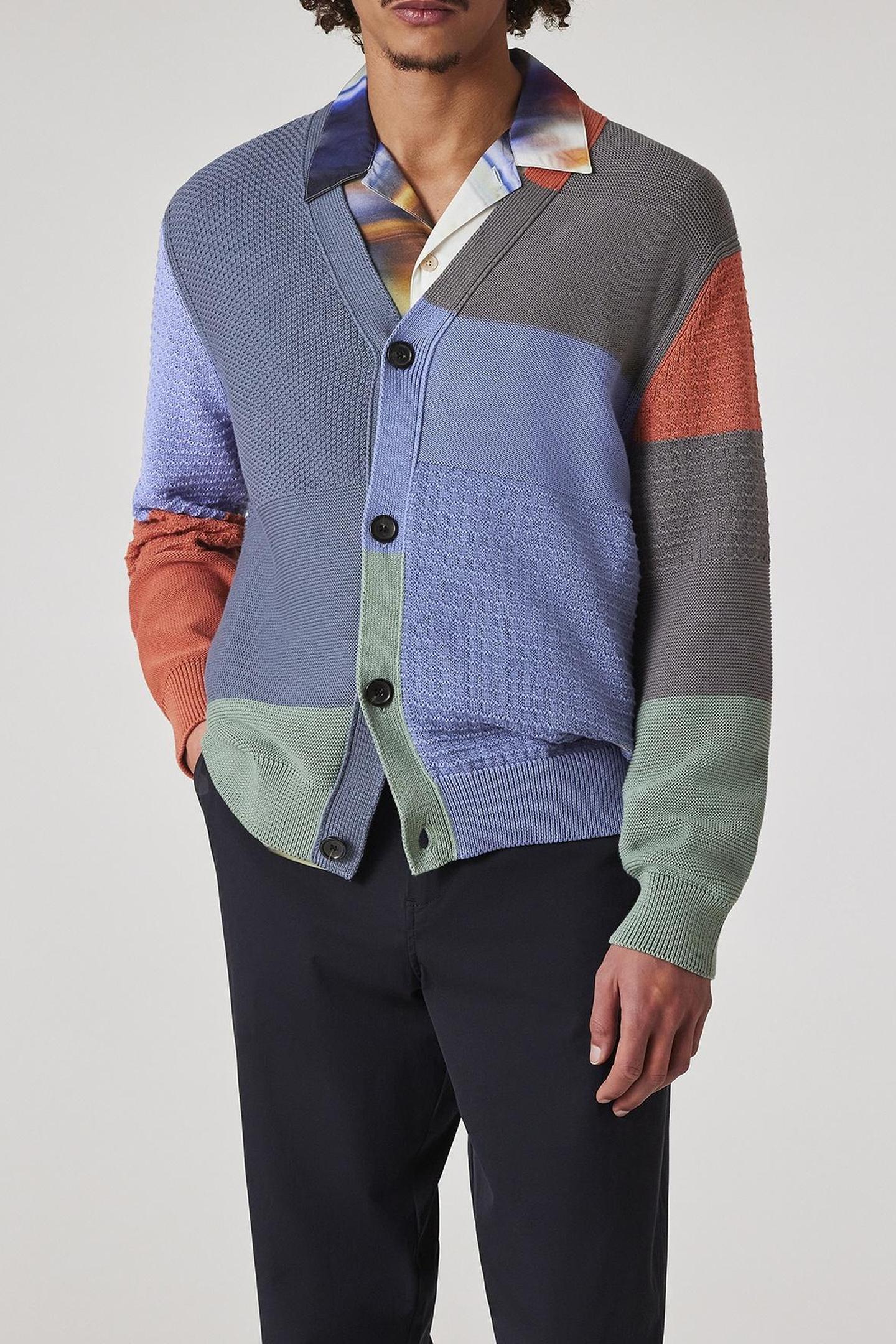 MENS CARDIGAN BUTTON THRU MULTI COLOURED 1