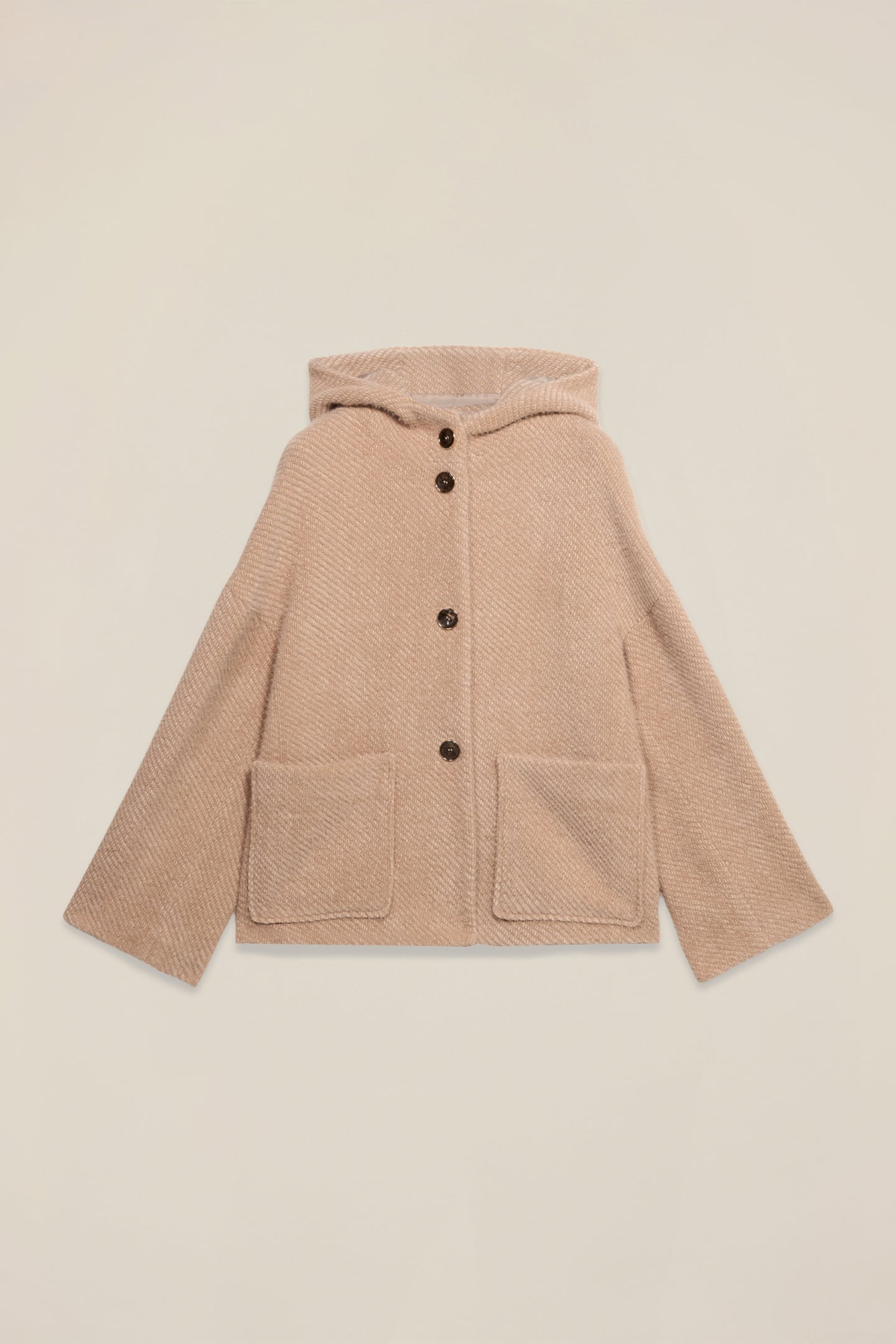 SHORT COAT IN KNITTED FABRIC BEIGE 3
