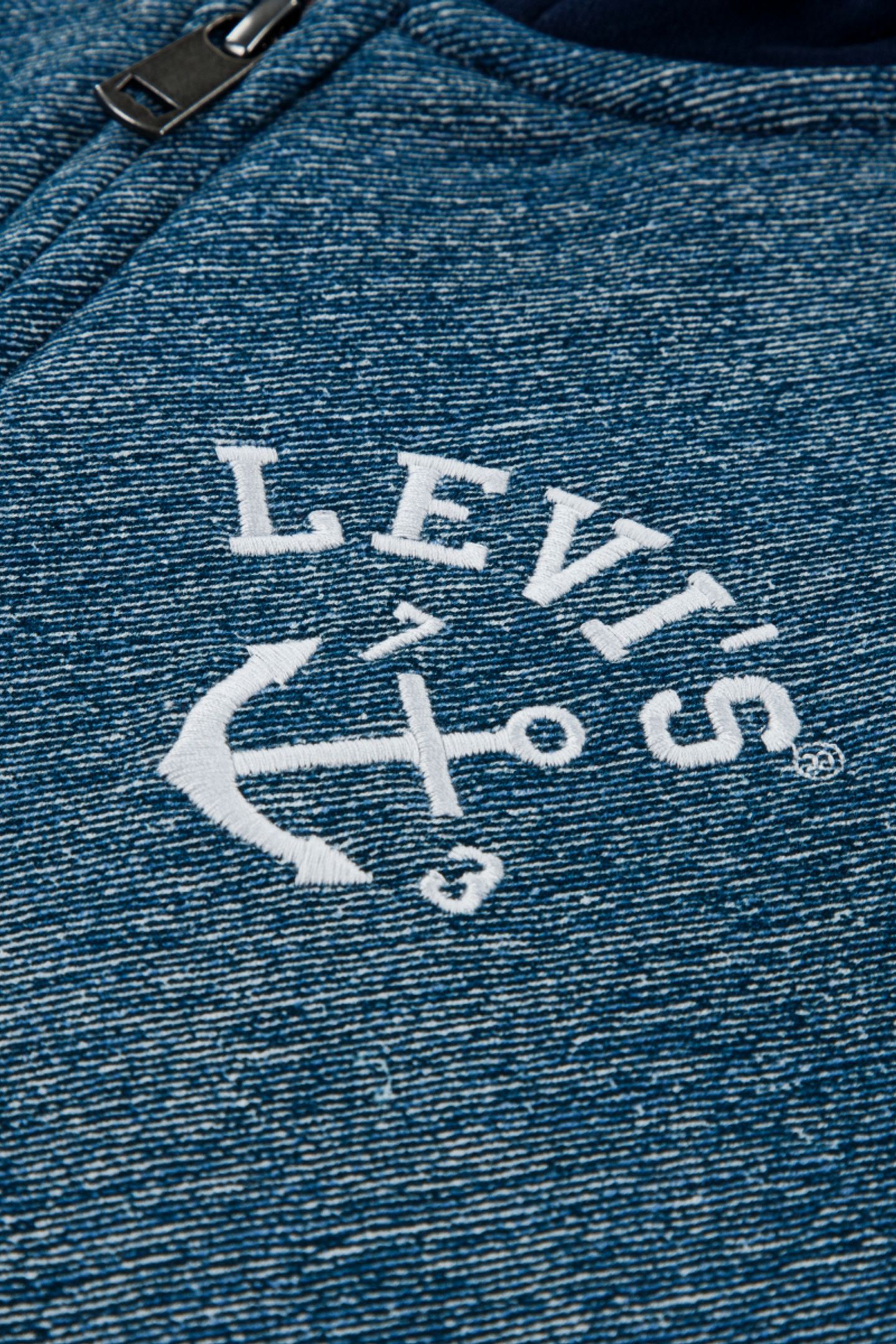 BOYS TROMPE LOEIL DENIM HOODIE DRESS BLUES 3