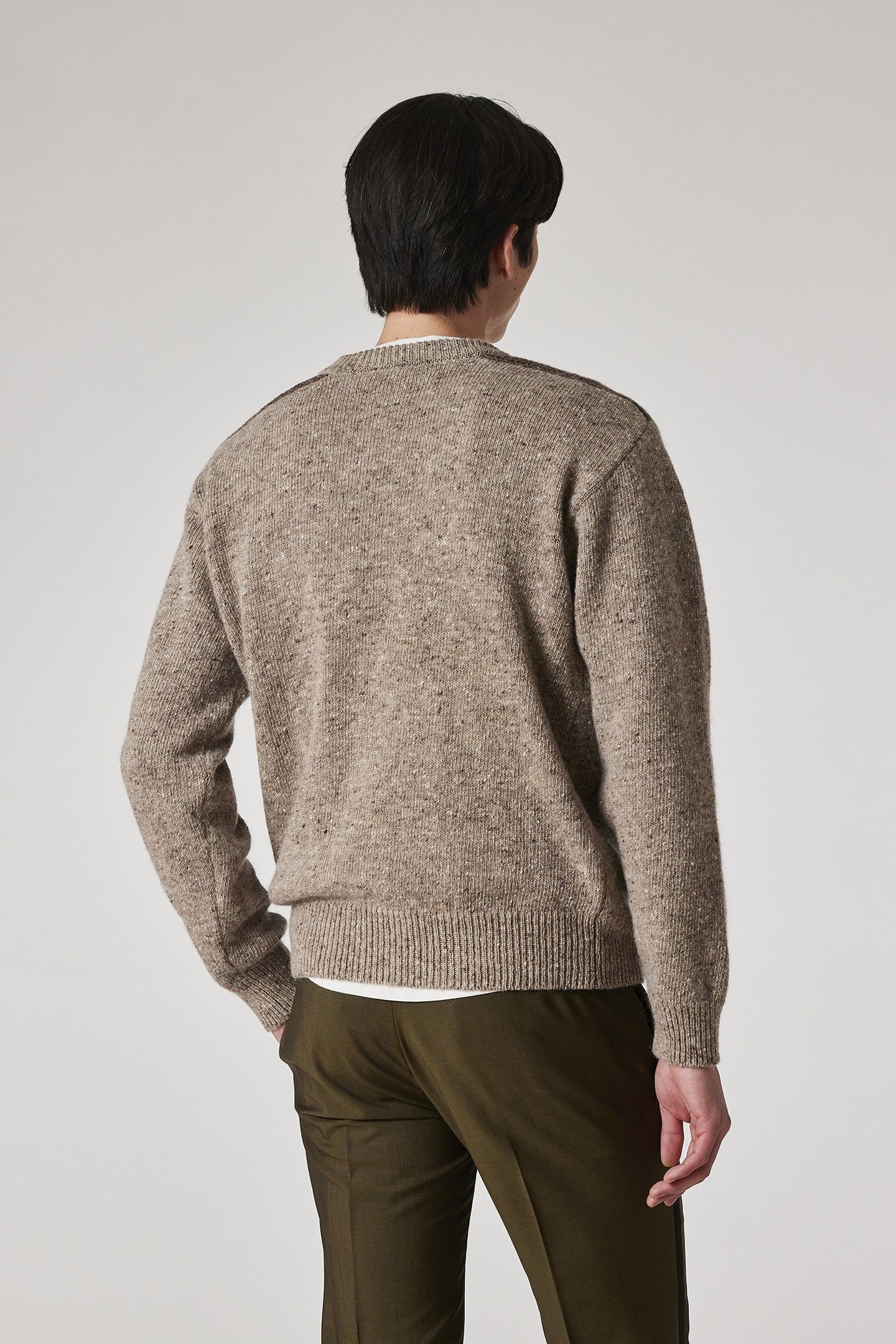MENS SWEATER CREW NECK LIGHT BEIGE 3