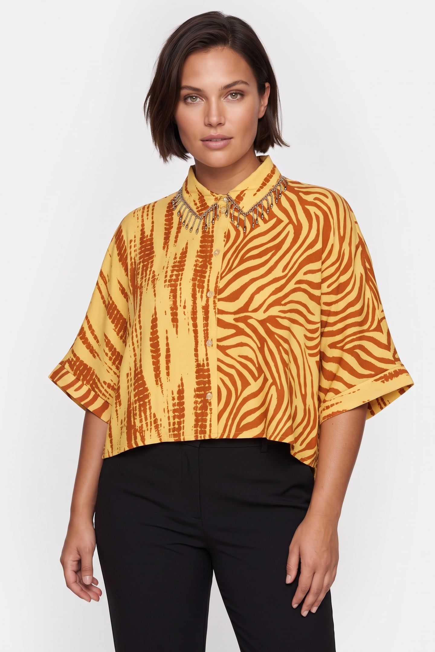 ESCONDIDA SUNSET TOP ORANGE ZEBRA PRINT 3