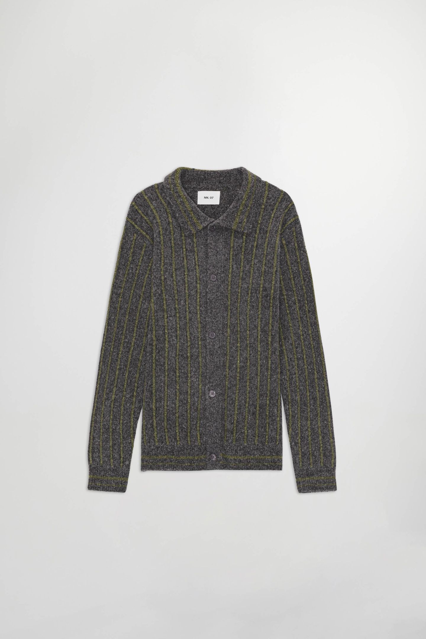 DARREN POLO CARDIGAN 6683 MEDIUM GREY MEL 4
