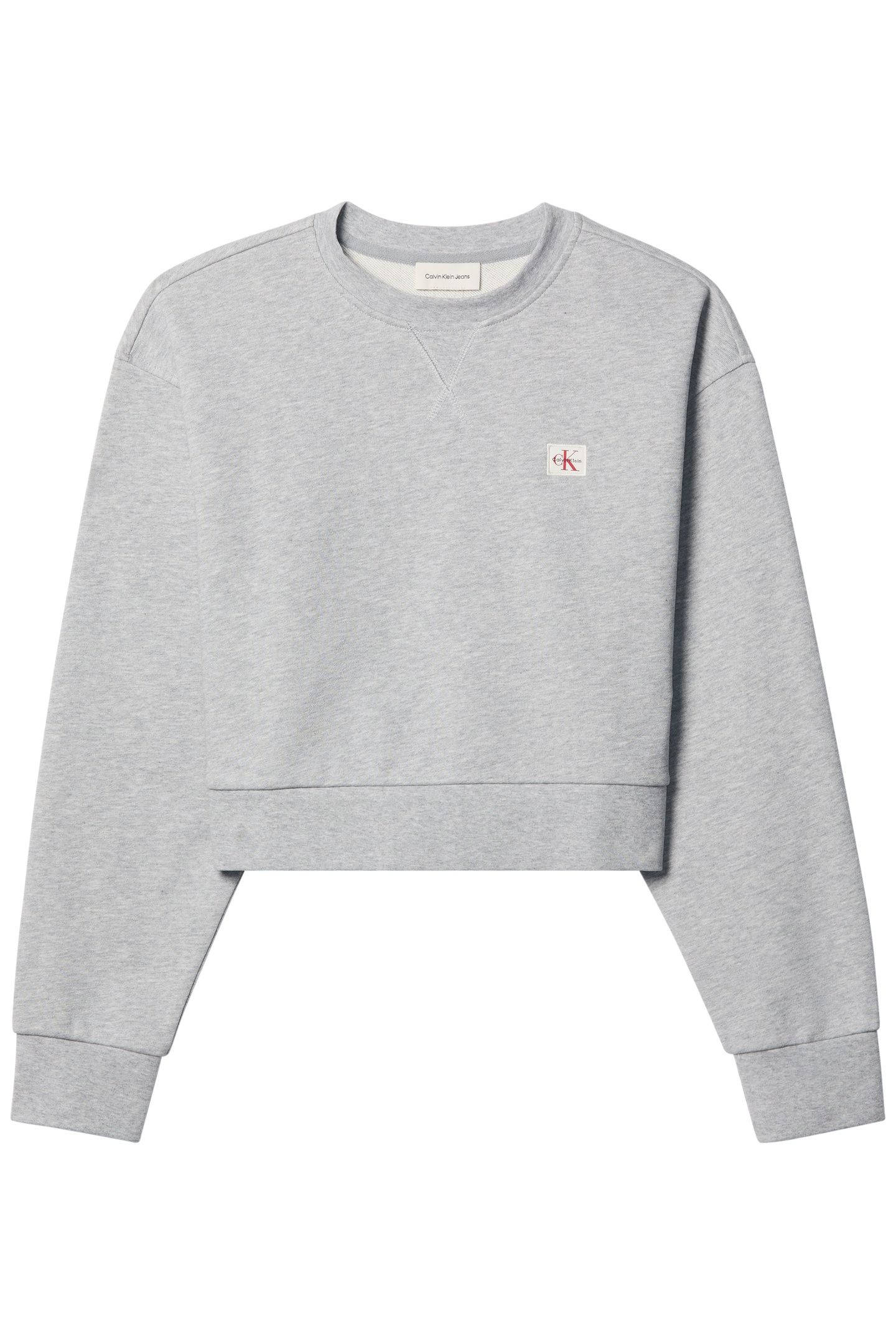 CROPPED BADGE SWEATSHIRT GREY HEATHER 4