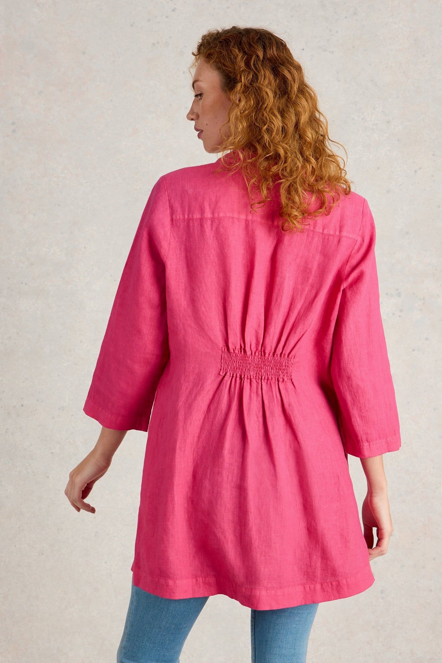 BLAKE LINEN TUNIC BRIGHT PINK 3