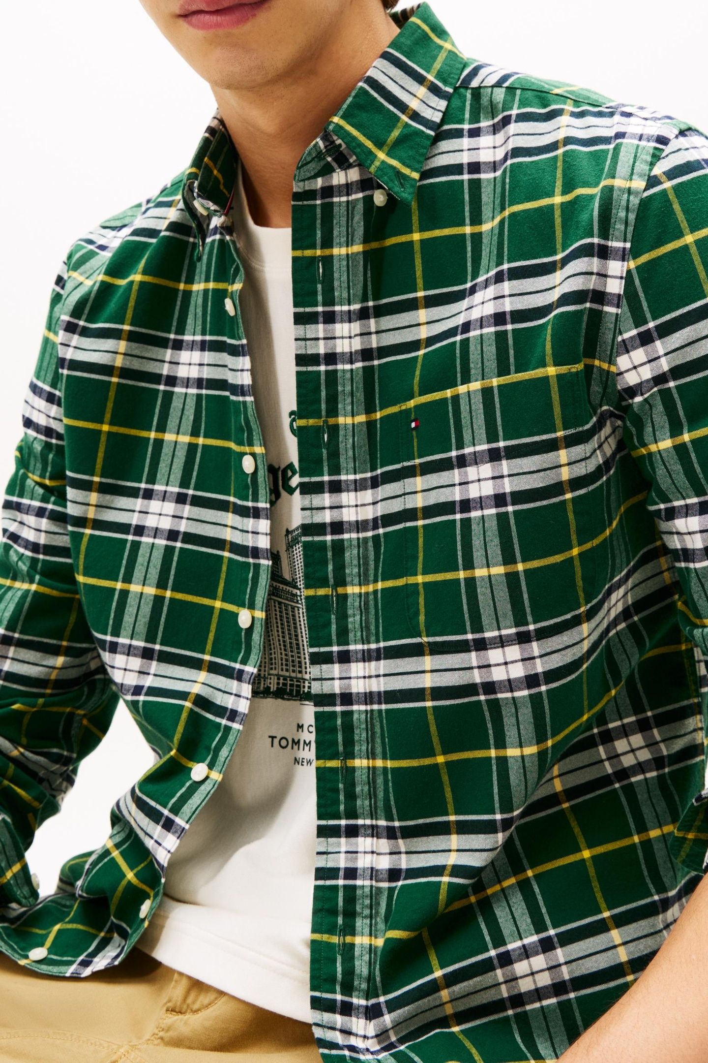 BRUSHED OXFORD CHECK ORNAMENTAL GREEN/CHECK 5