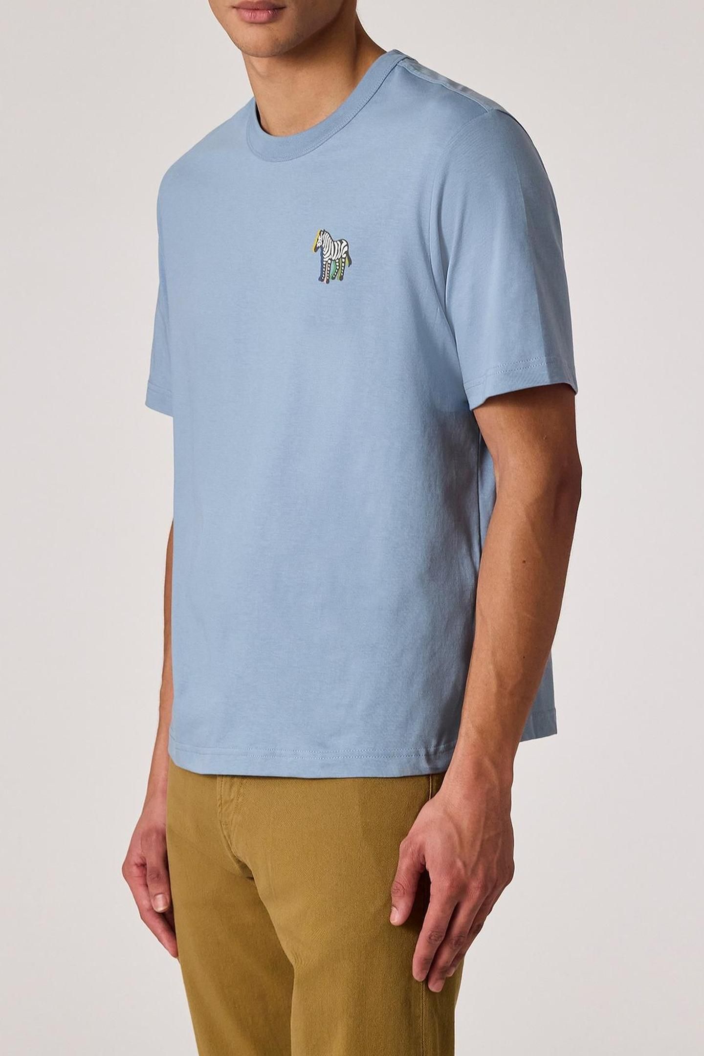 MENS REG FIT SS T SHIRT ZEBRA PUFF LIGHT BLUE 1