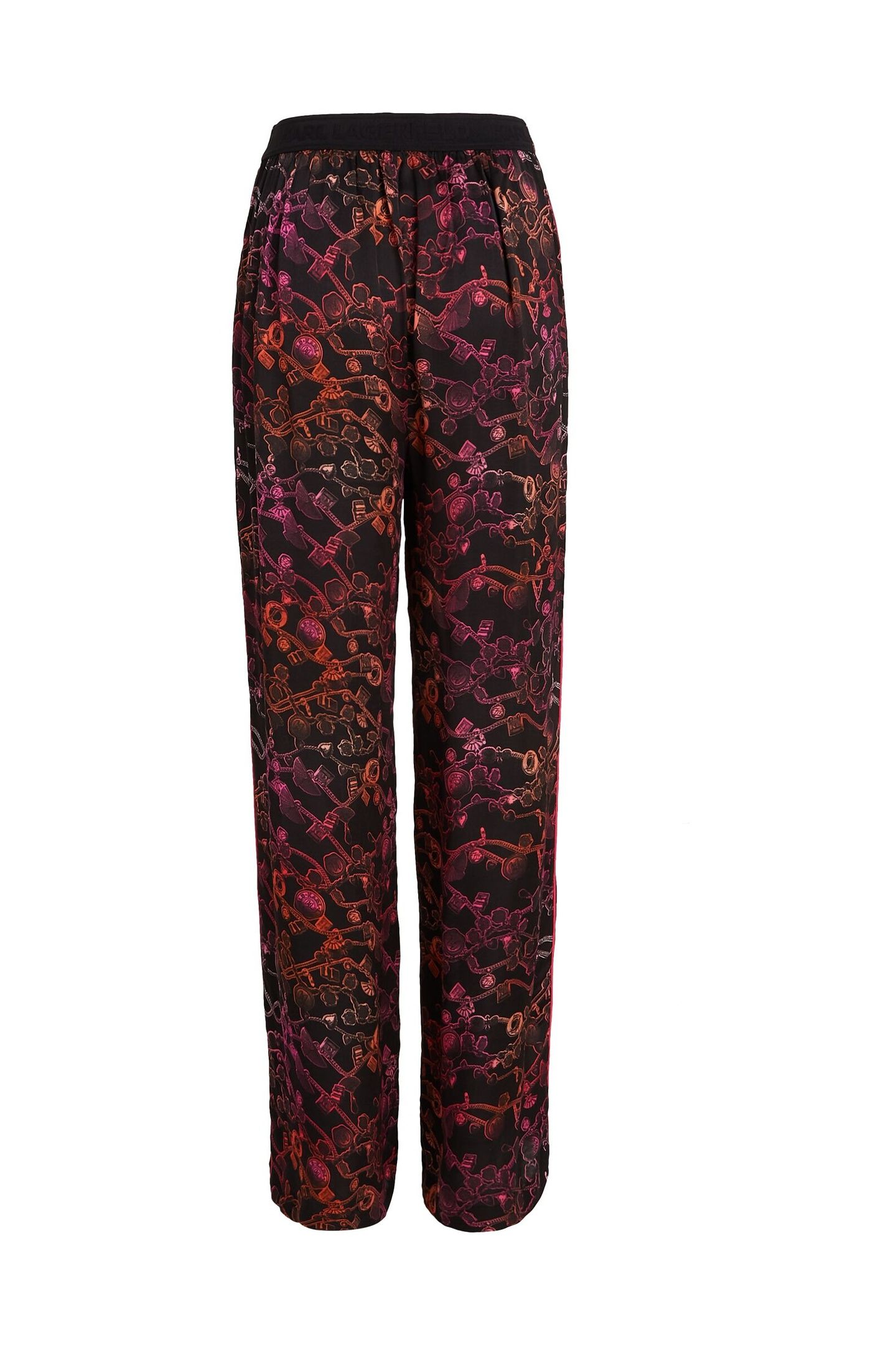 SATIN CHAIN PRINT PANTS PINK 4