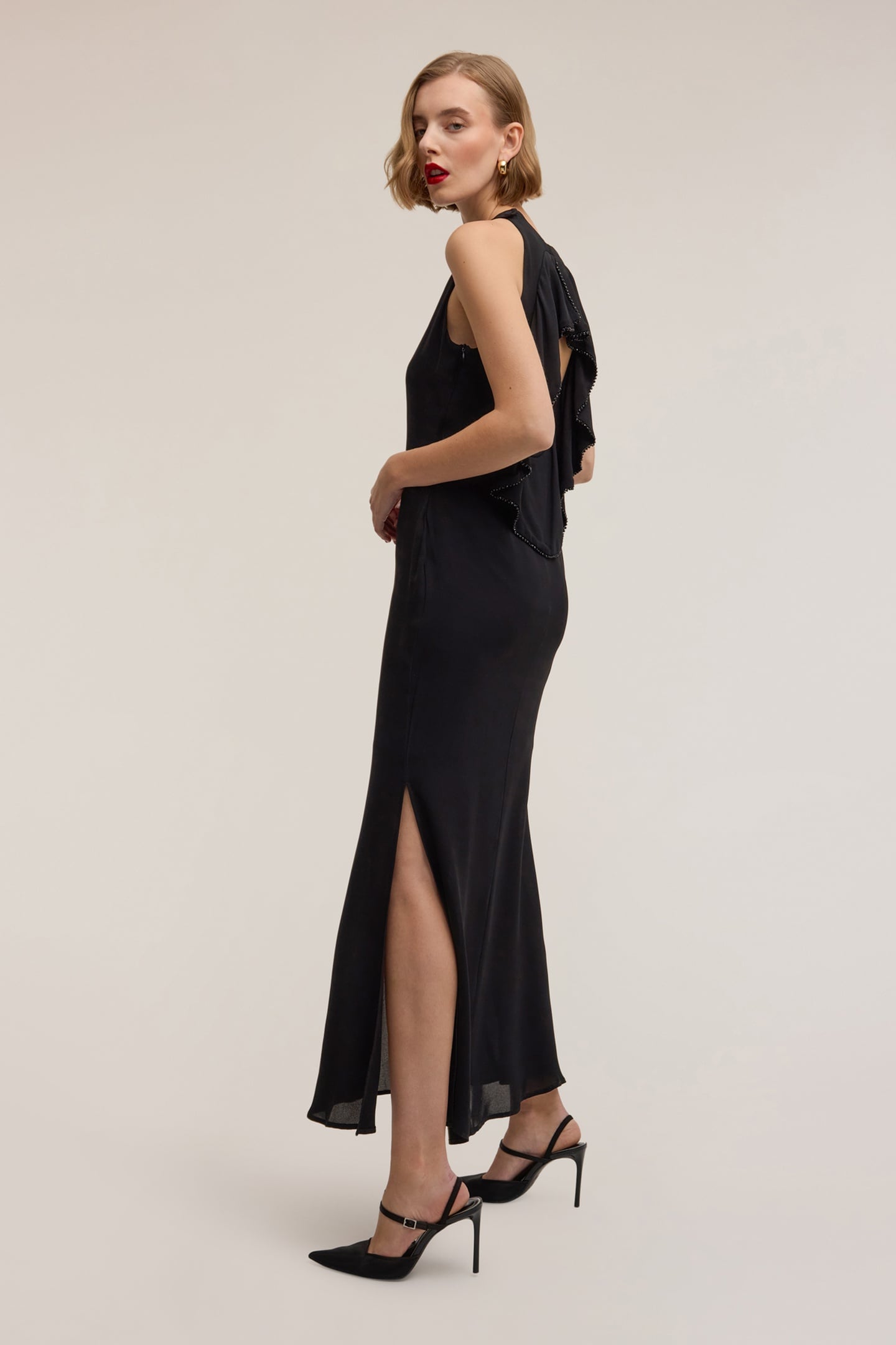LONG DRESS WITH BACK CUT-OUT BLACK 3