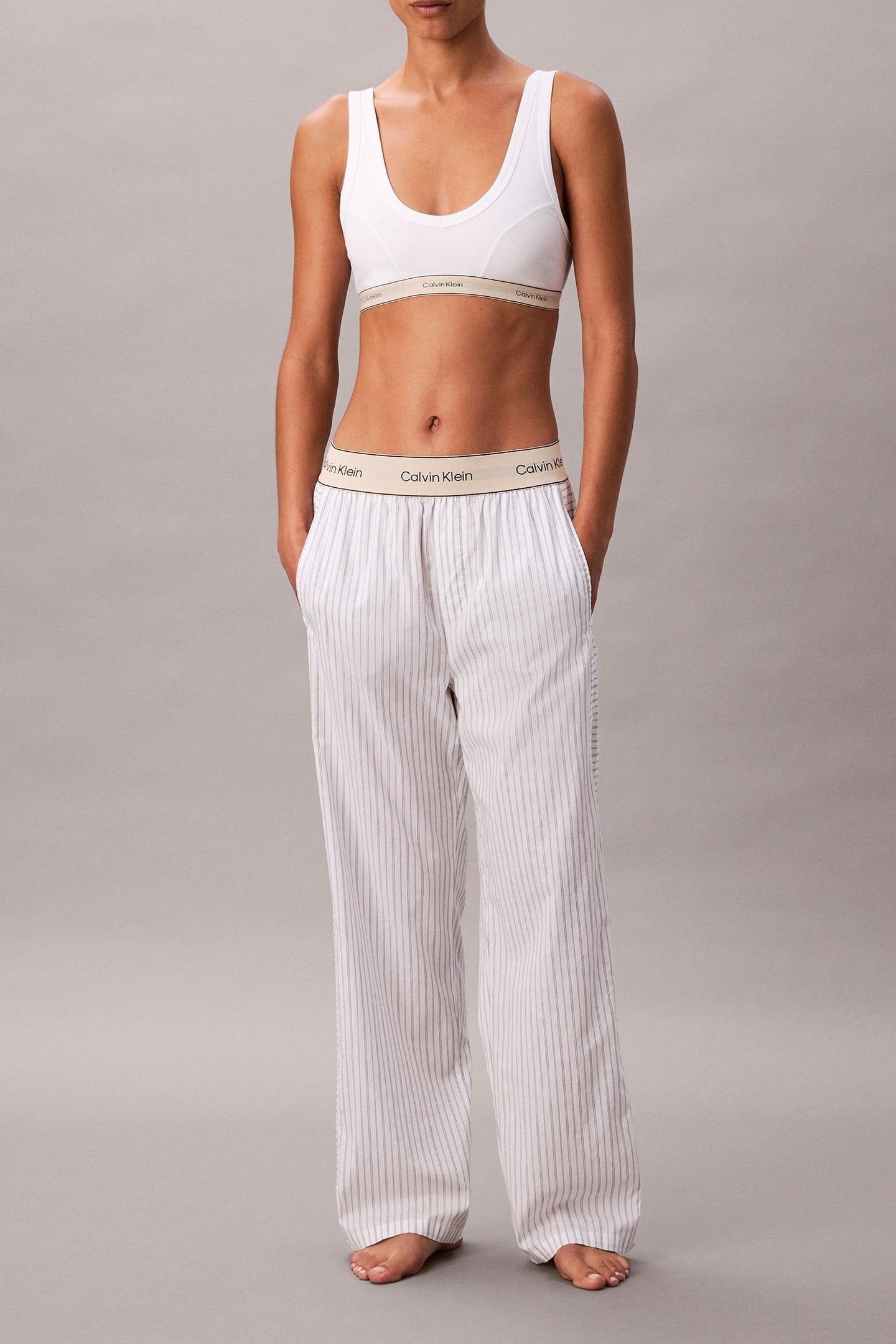 LOGO SUPER POPLIN PANTS WHITE 1