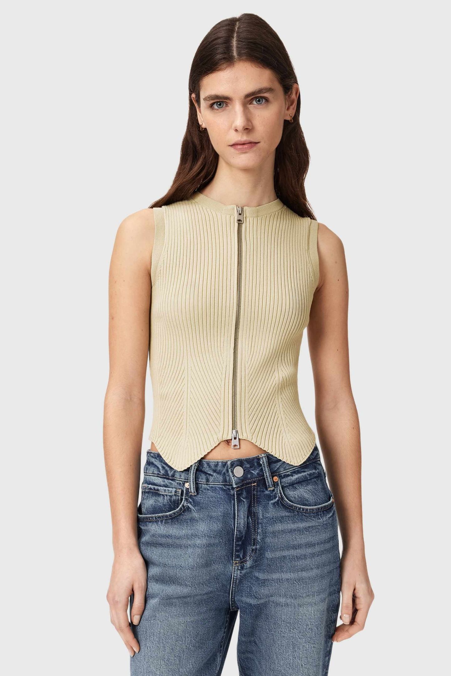 CRUZ ZIP WAISTCOAT HAZE GREEN 2