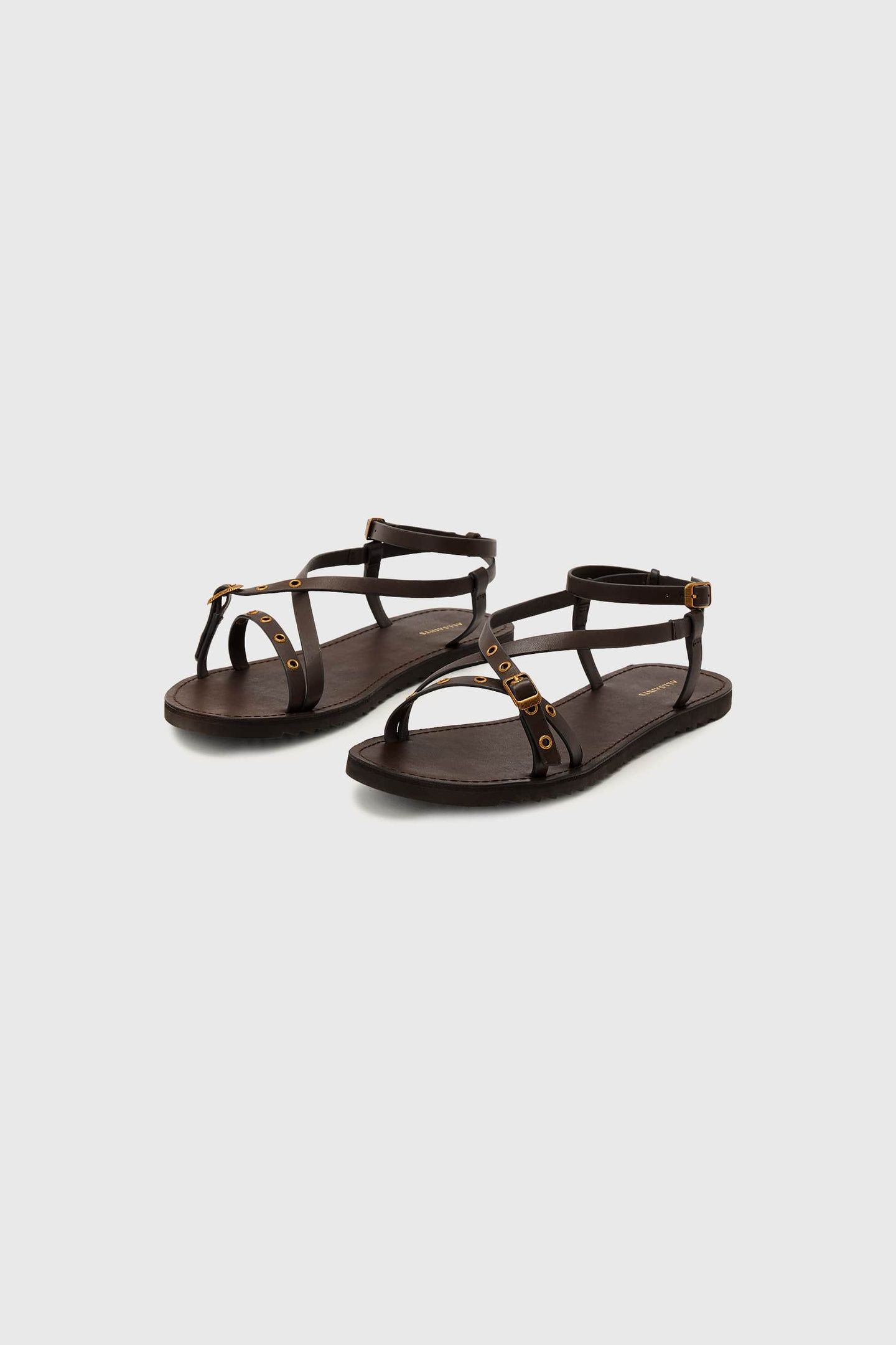 TYLA EYELET SANDAL DARK BROWN 2