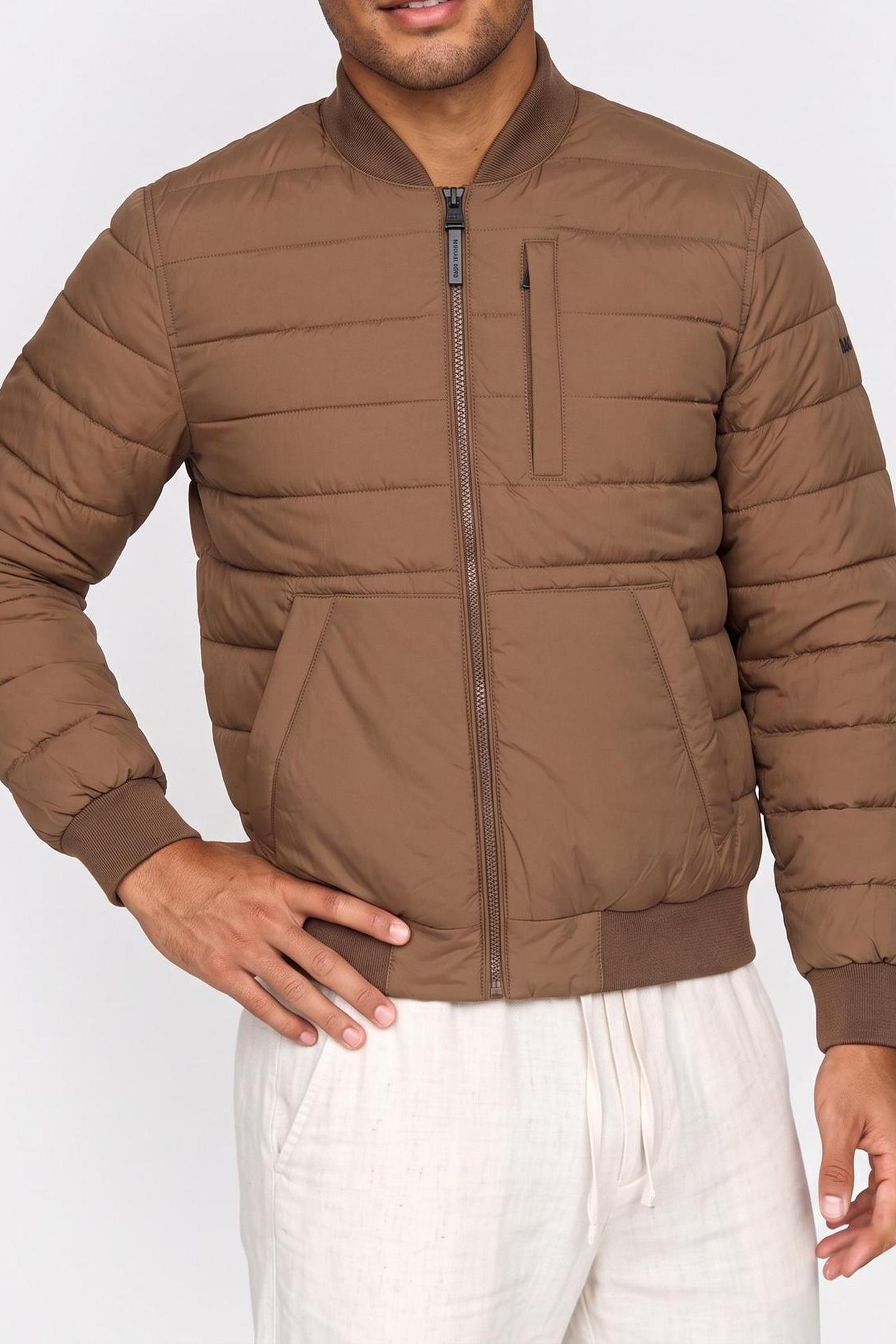 CRINKLE NYLON BOMBER MOCHA 1