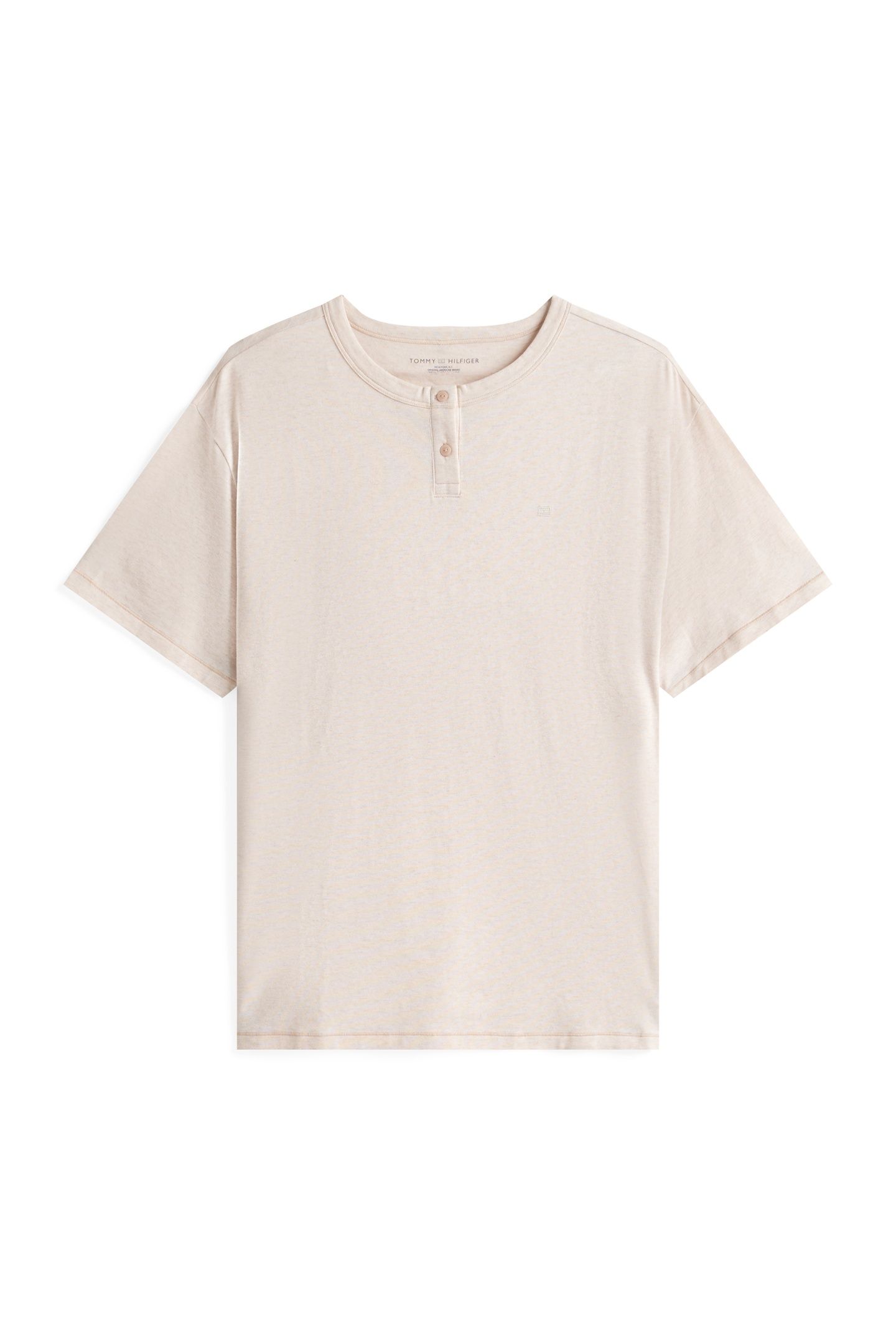 SS MODAL HENLEY T-SHIRT BEIGE HEATHER 3
