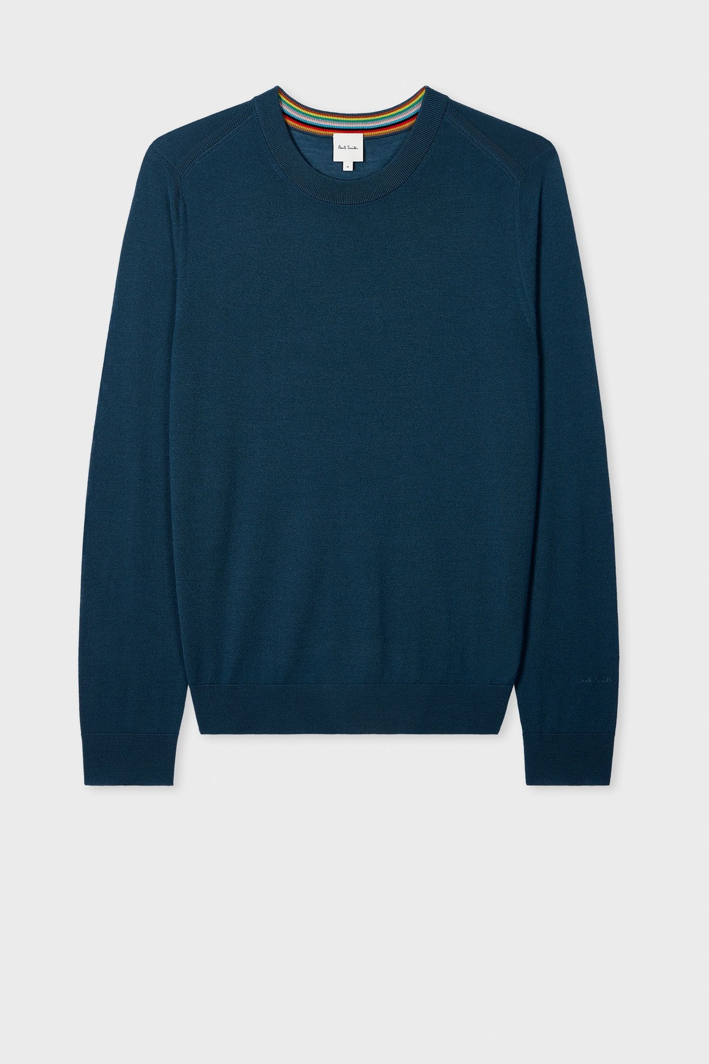 MENS SWEATER CREW NECK PETROL BLUE 4