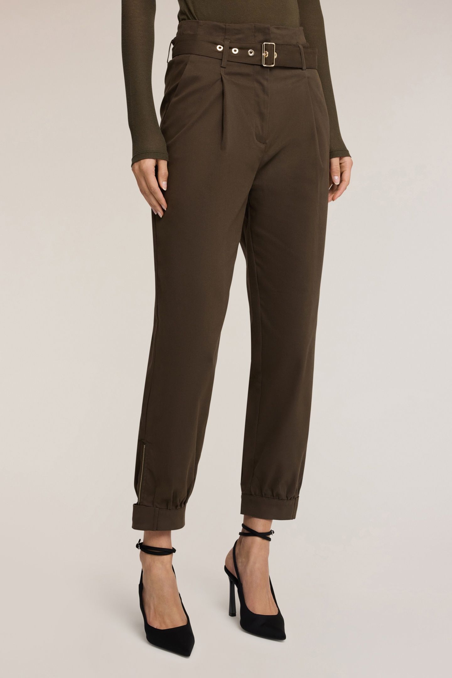 BAGGY PANTS IN TWILL FABRIC MILITARY GREEN 1