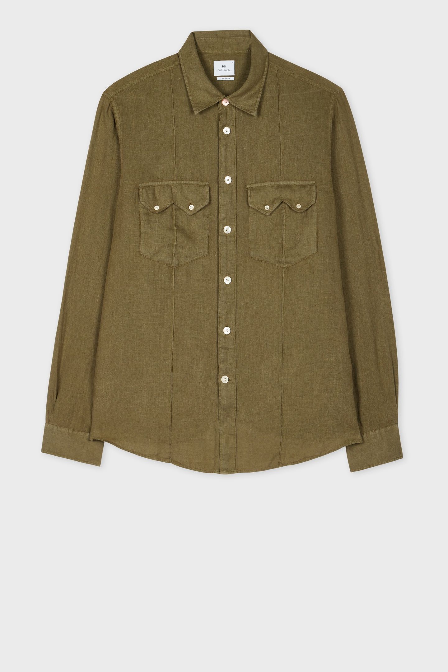 MENS LS CASUAL FIT SHIRT MILITARY GREEN 3