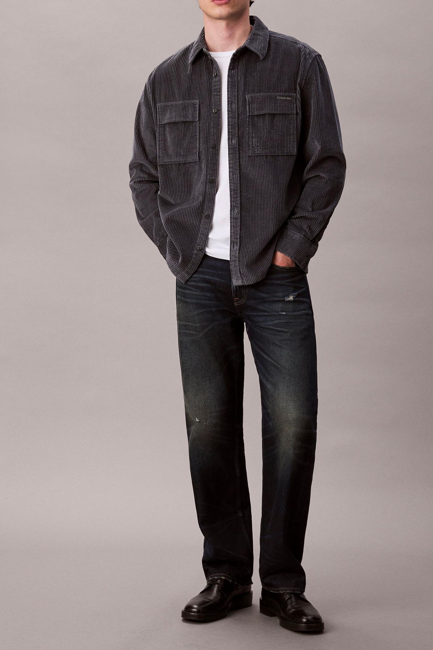 LS CORDUROY POCKET SHIRT HARLEM NIGHT BLUE 3