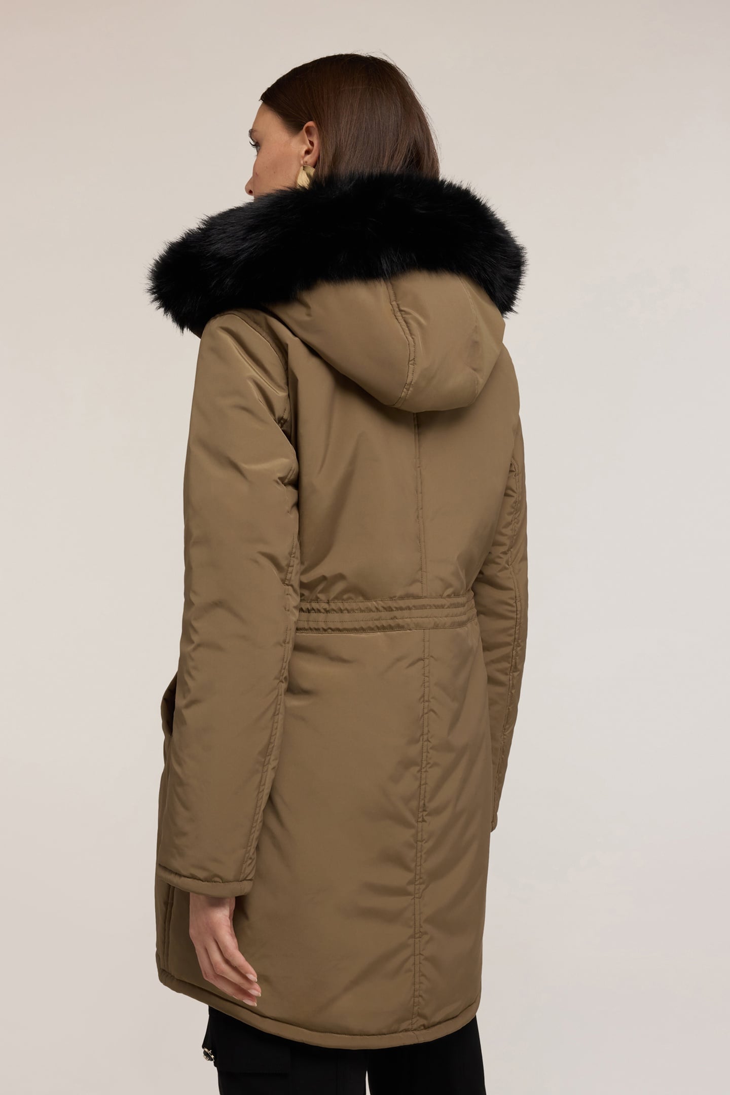 REVERSIBLE HOODED ZIP-UP DOWN JACKET MILITARY GREEN 3