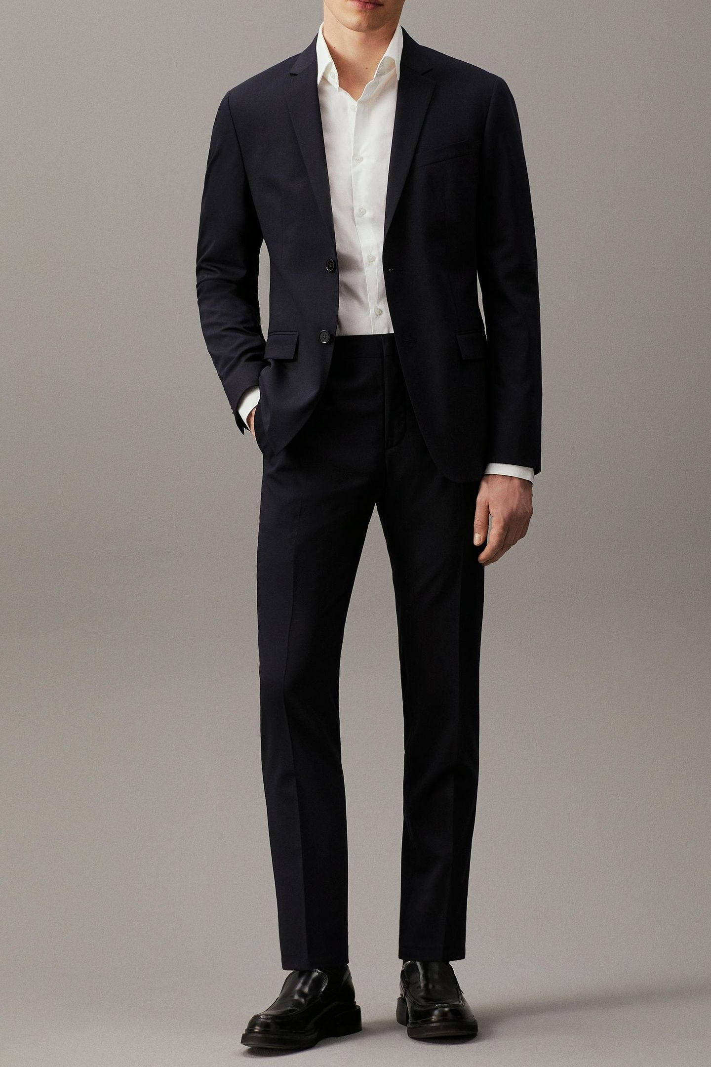 STRETCH WOOL SLIM BLAZER MIDNIGHT NAVY 3