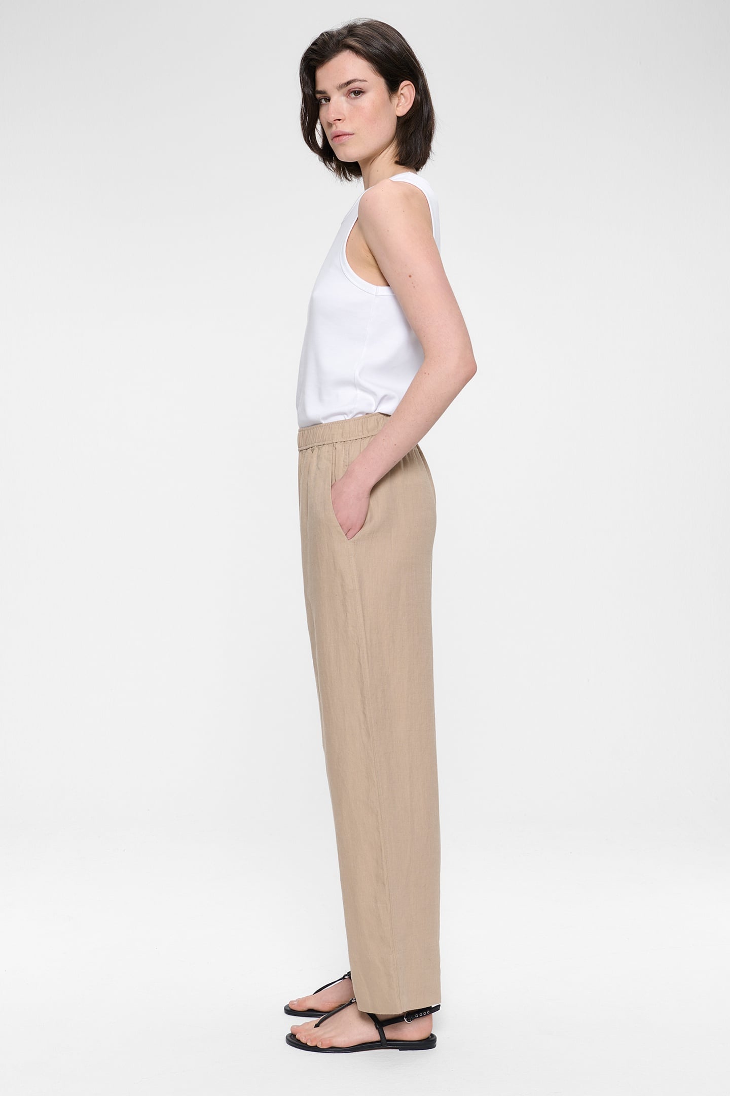 WASHED LINEN SOPHIE PANTS MARBLE 3