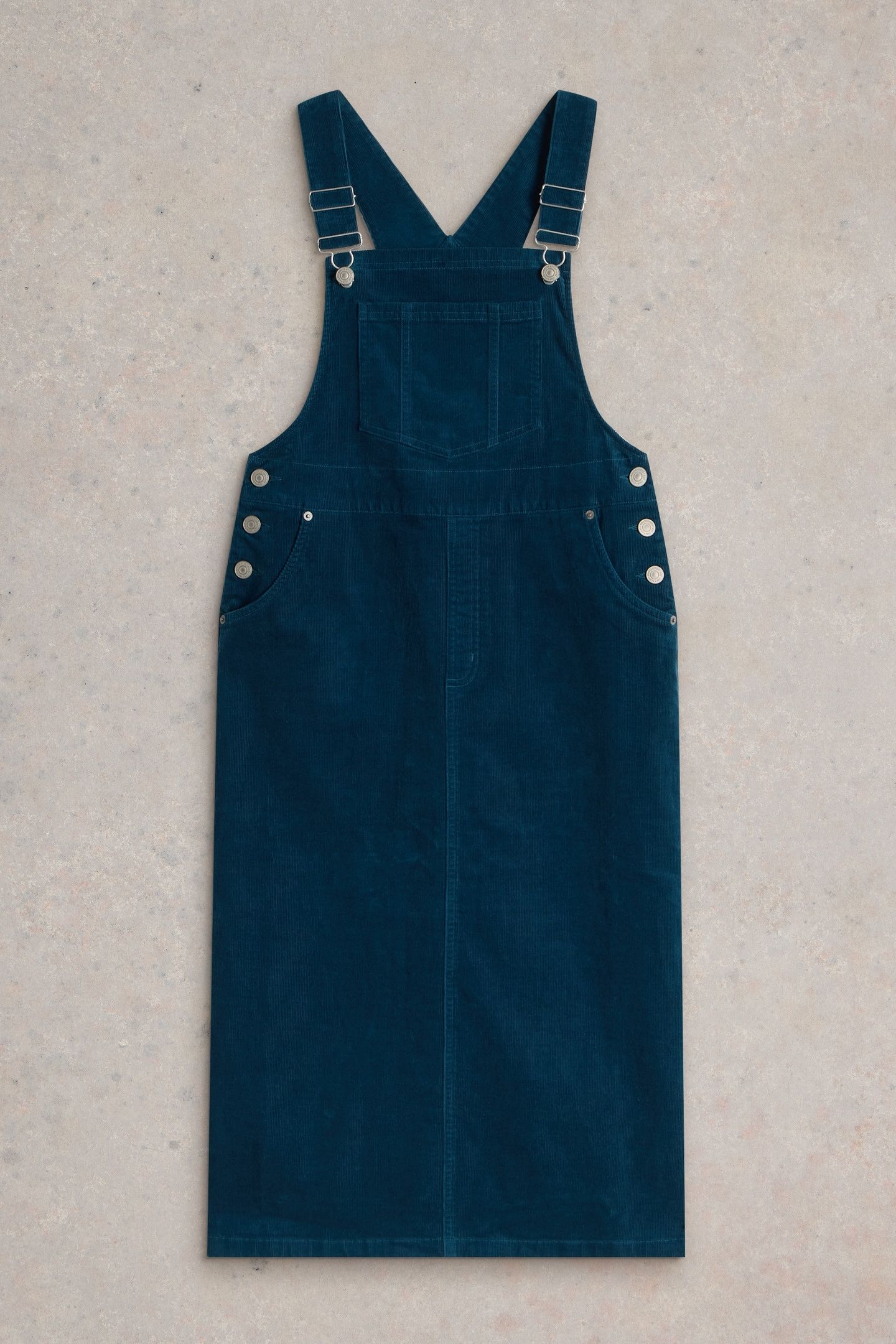 EMMIE ORGANIC CORD MIDI PINNY DARK TEAL 4