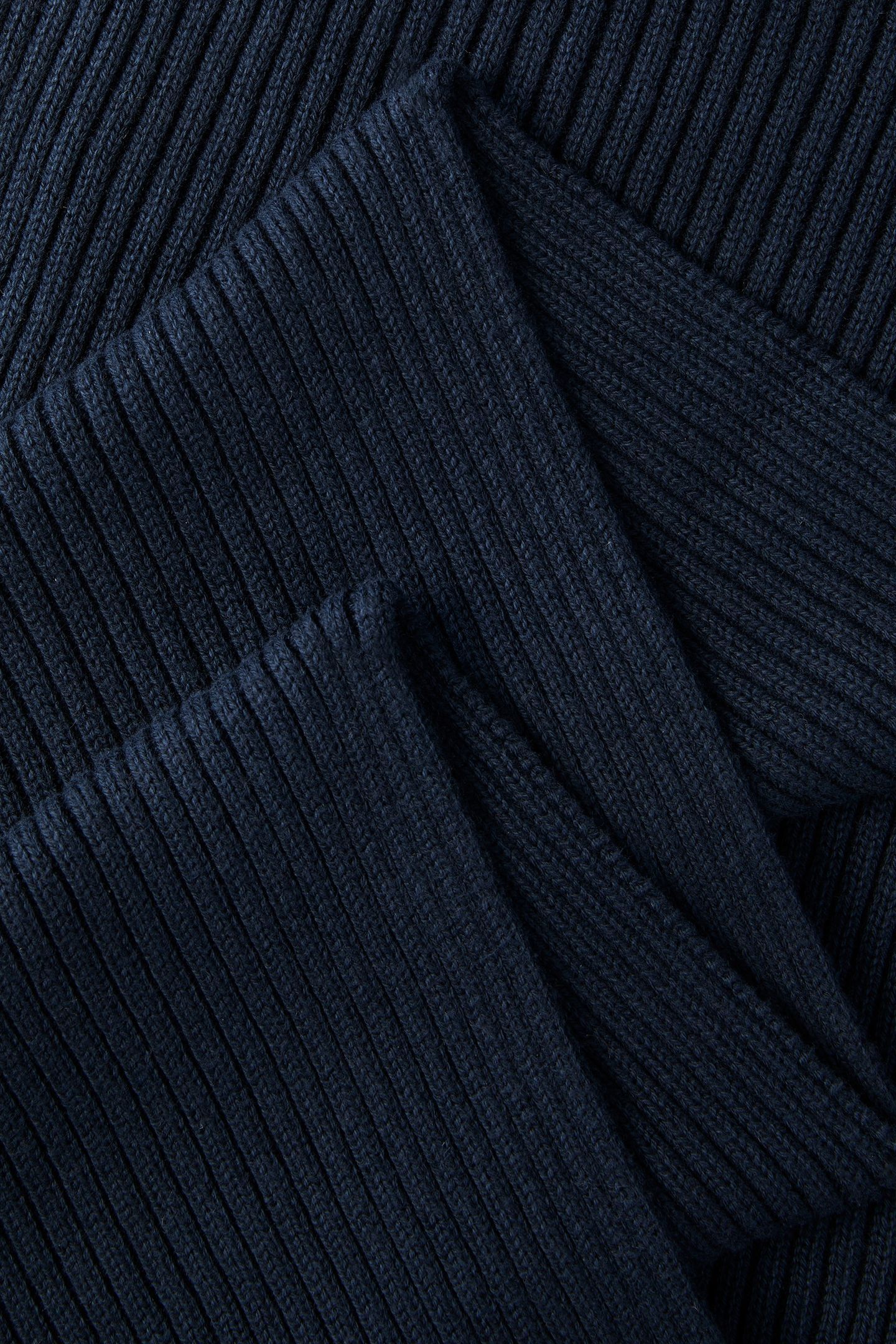PATCH CHUNKY RIB COTTON SCARF DARK SAPPHIRE 3