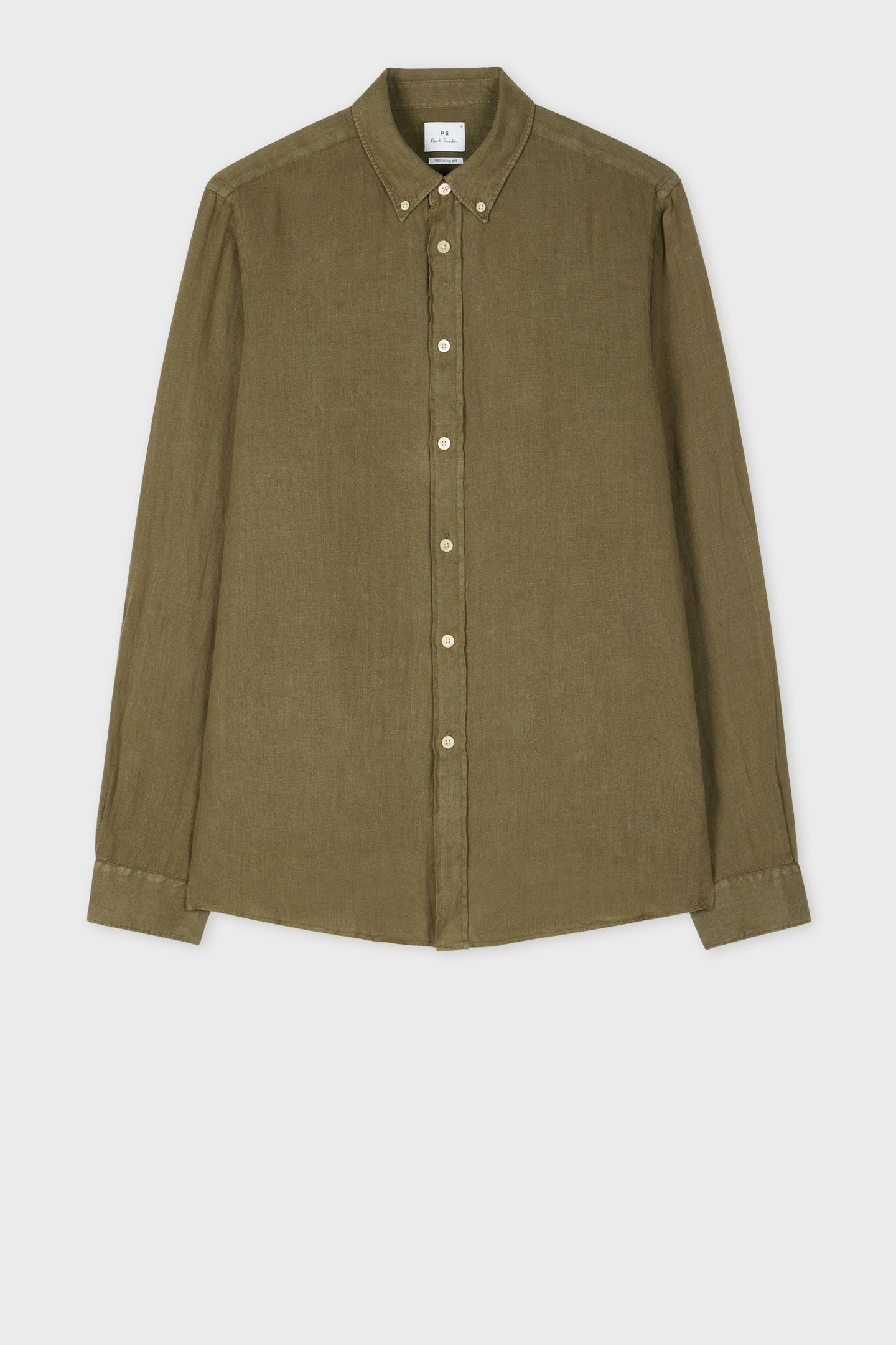 MENS LS REGULAR FIT SHIRT BD COL MILITARY GREEN 3