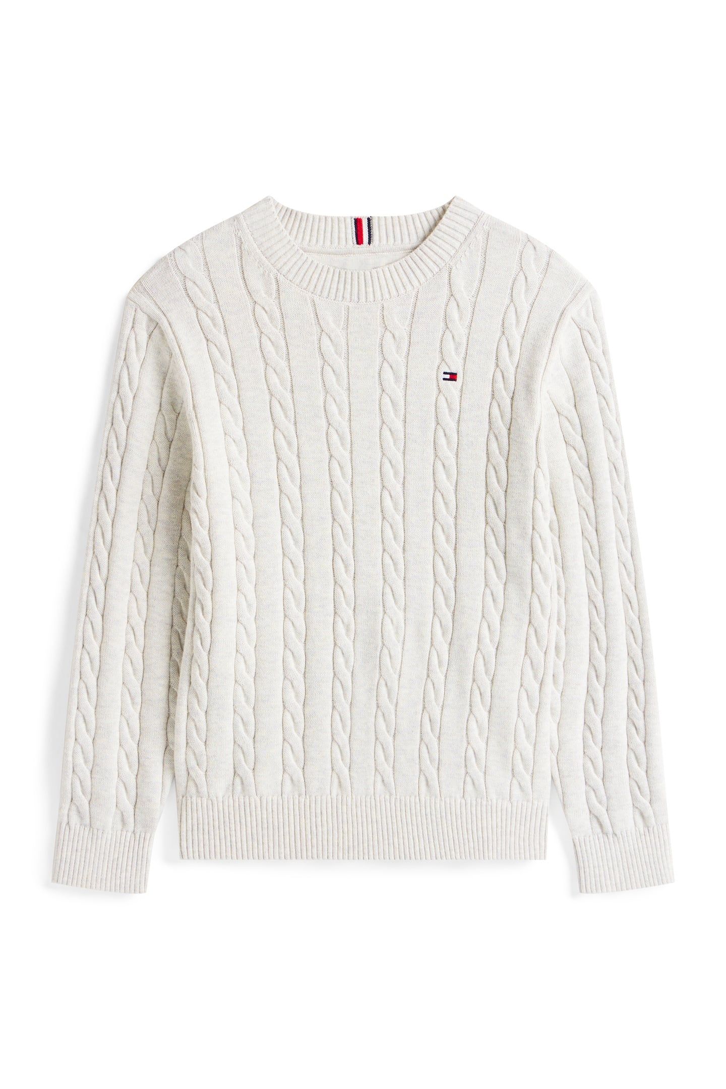 BOYS COTTON CABLE SWEATER GREY HEATHER 4