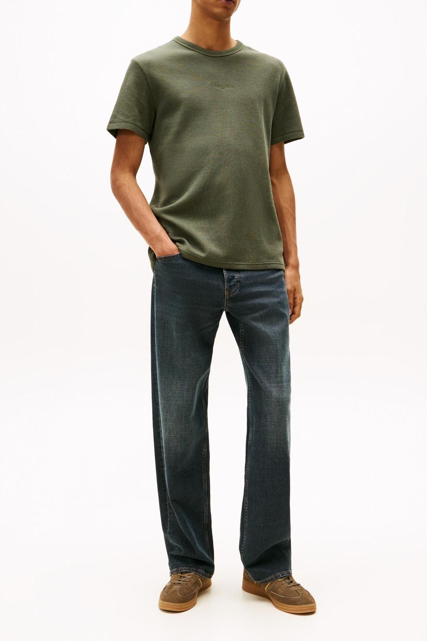 TJM SLIM WAFFLE TEE PEWTER GREEN 3