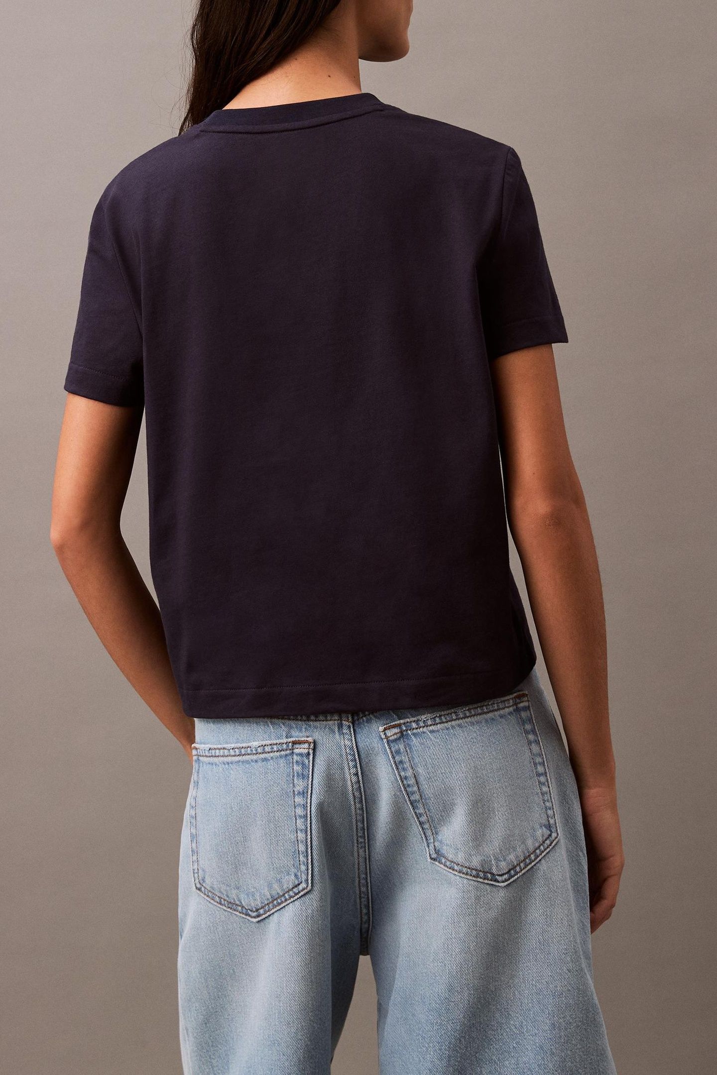 SS FLOCKED LOGO COTTON TEE BARITONE BLUE 2