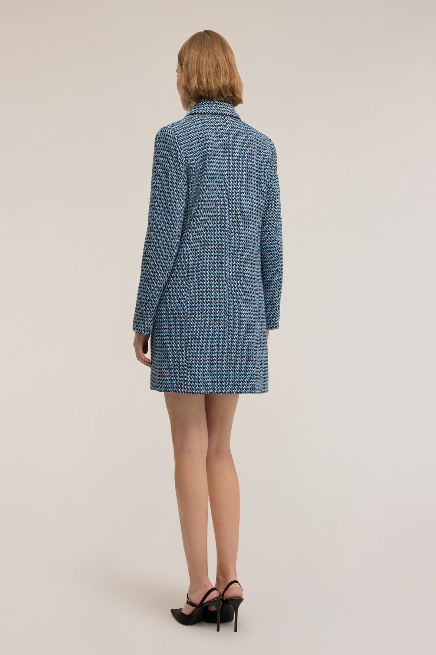 LONG JACQUARD COAT TEAL 3