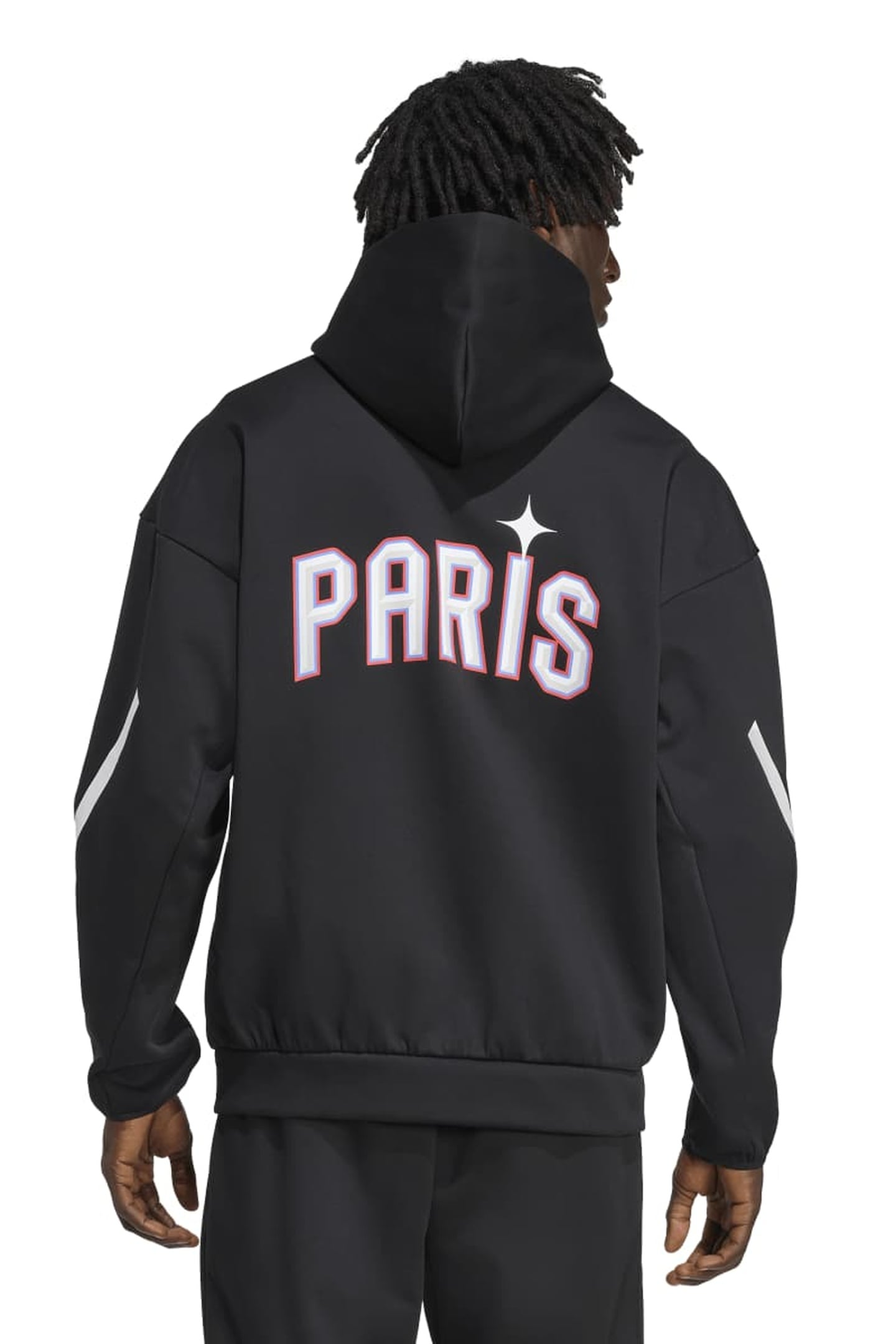 UNISEX FULL ZIP HOODED TRACK TOP BLACK 2