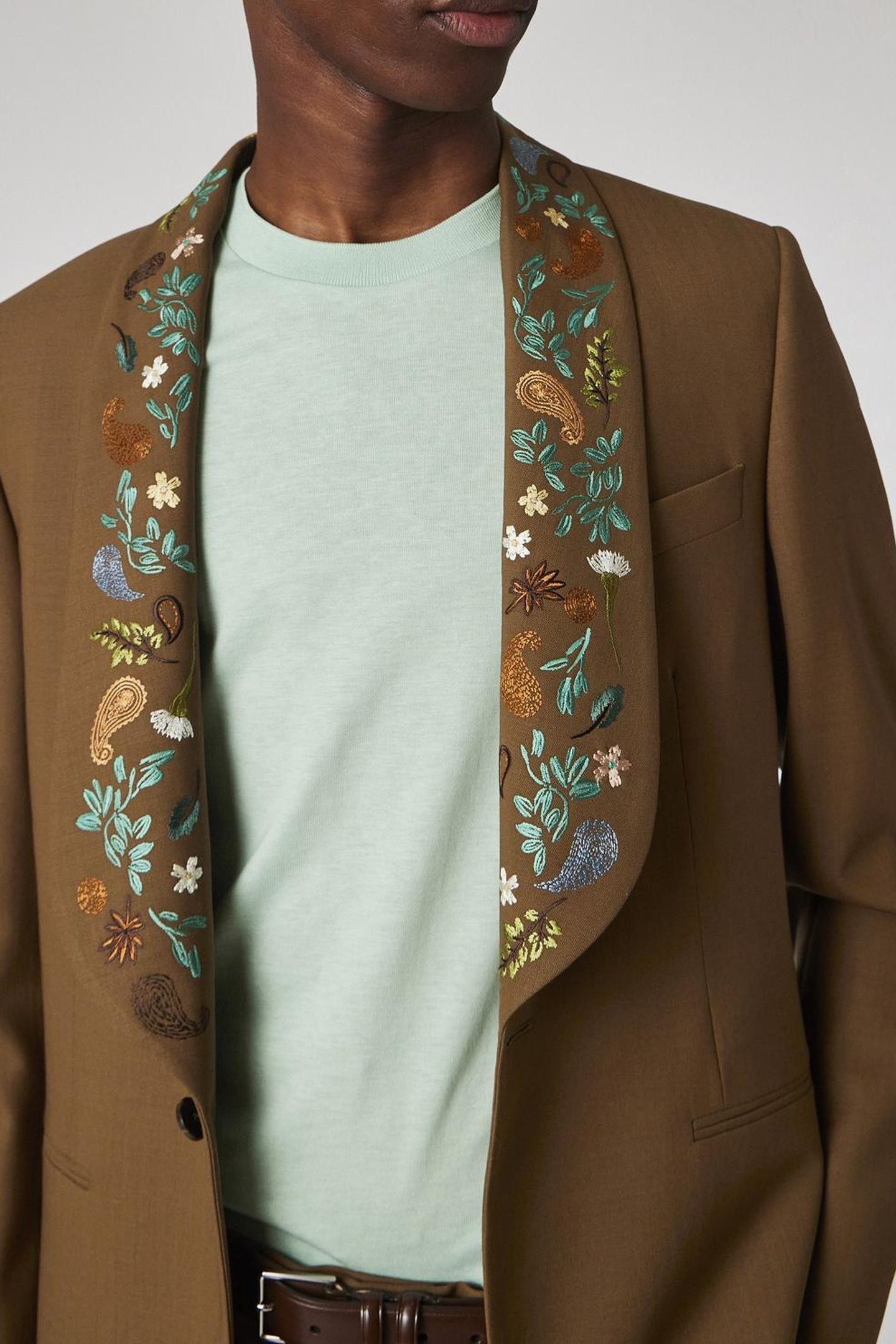 MENS TAILORED FIT 1 BTN JACKET CAMEL 8