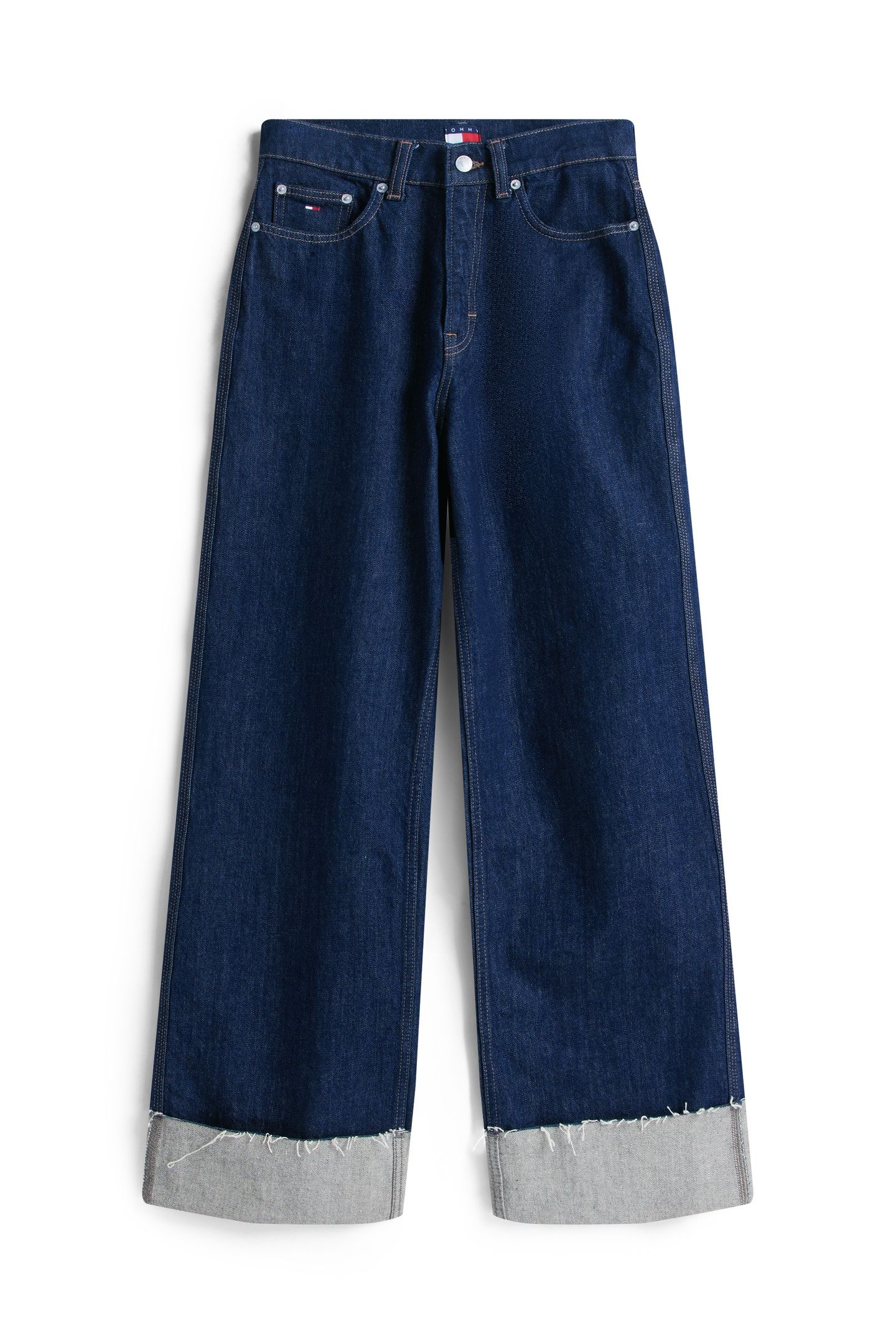 CLAIRE HIGH RISE WIDE TURN UP DENIM DARK 4
