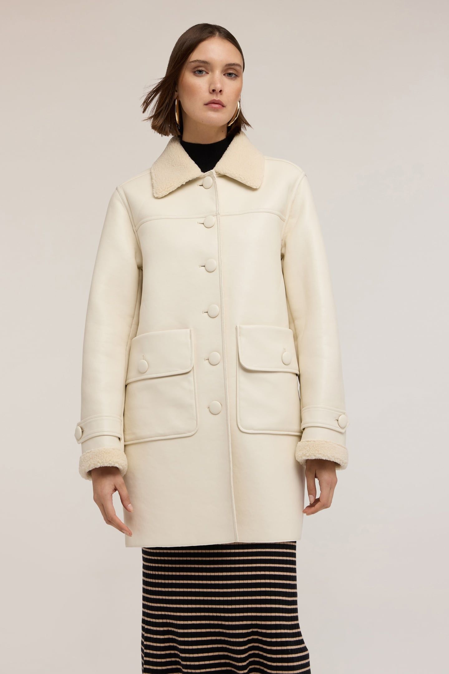 SHEARLING EFFECT COAT WHITE 2