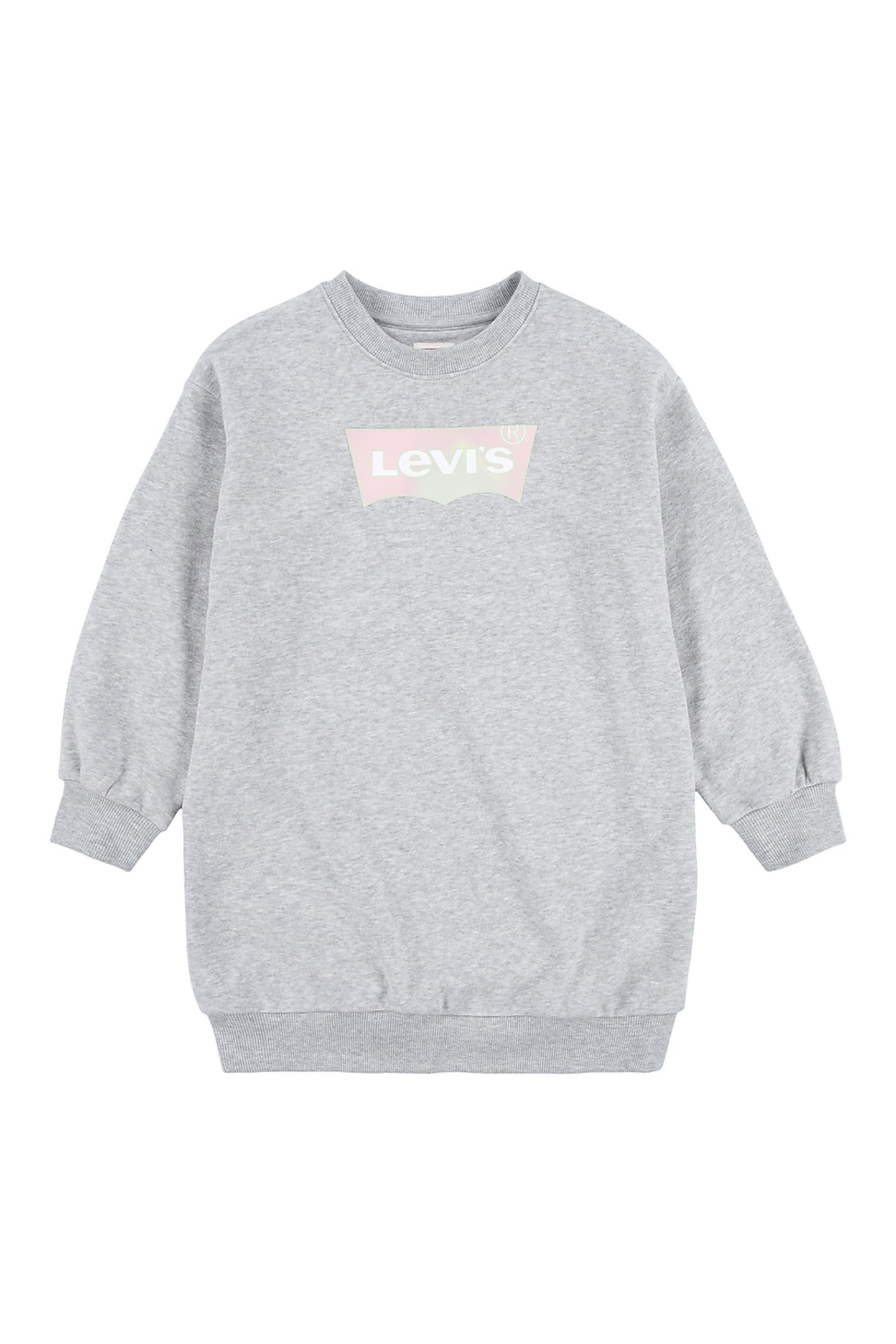 GIRLS CREWNECK SWEATSHIRT DRESS GRAY HEATHER 1