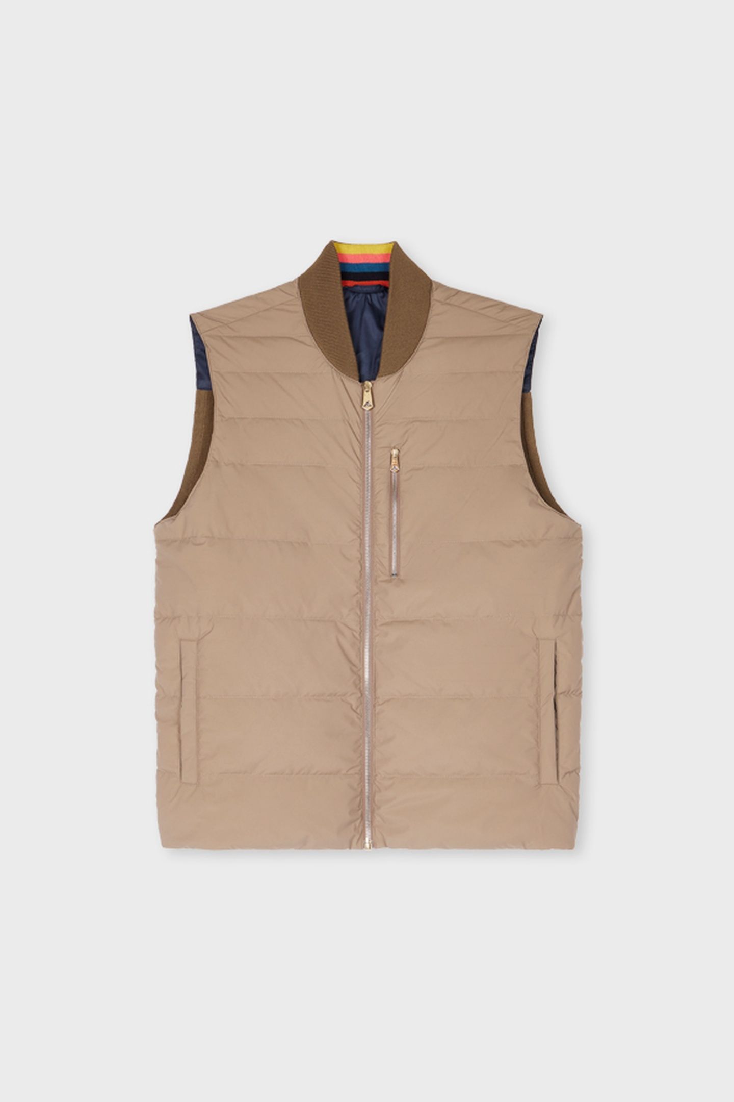 MENS HYBRID DOWN GILET LIGHT BEIGE 7