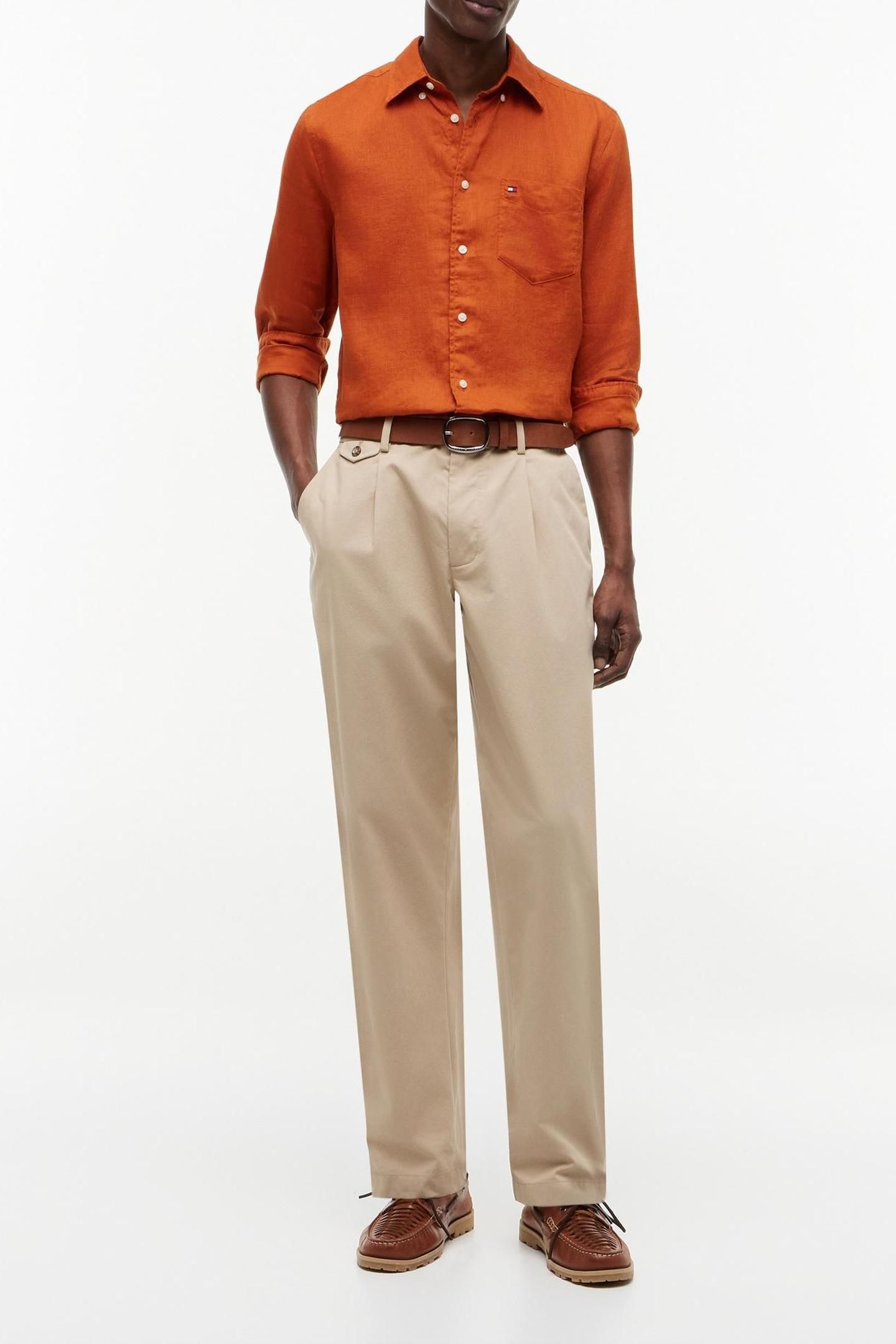 PIECE DYE LINEN RF SHIRT RUSTY OCHRE 2