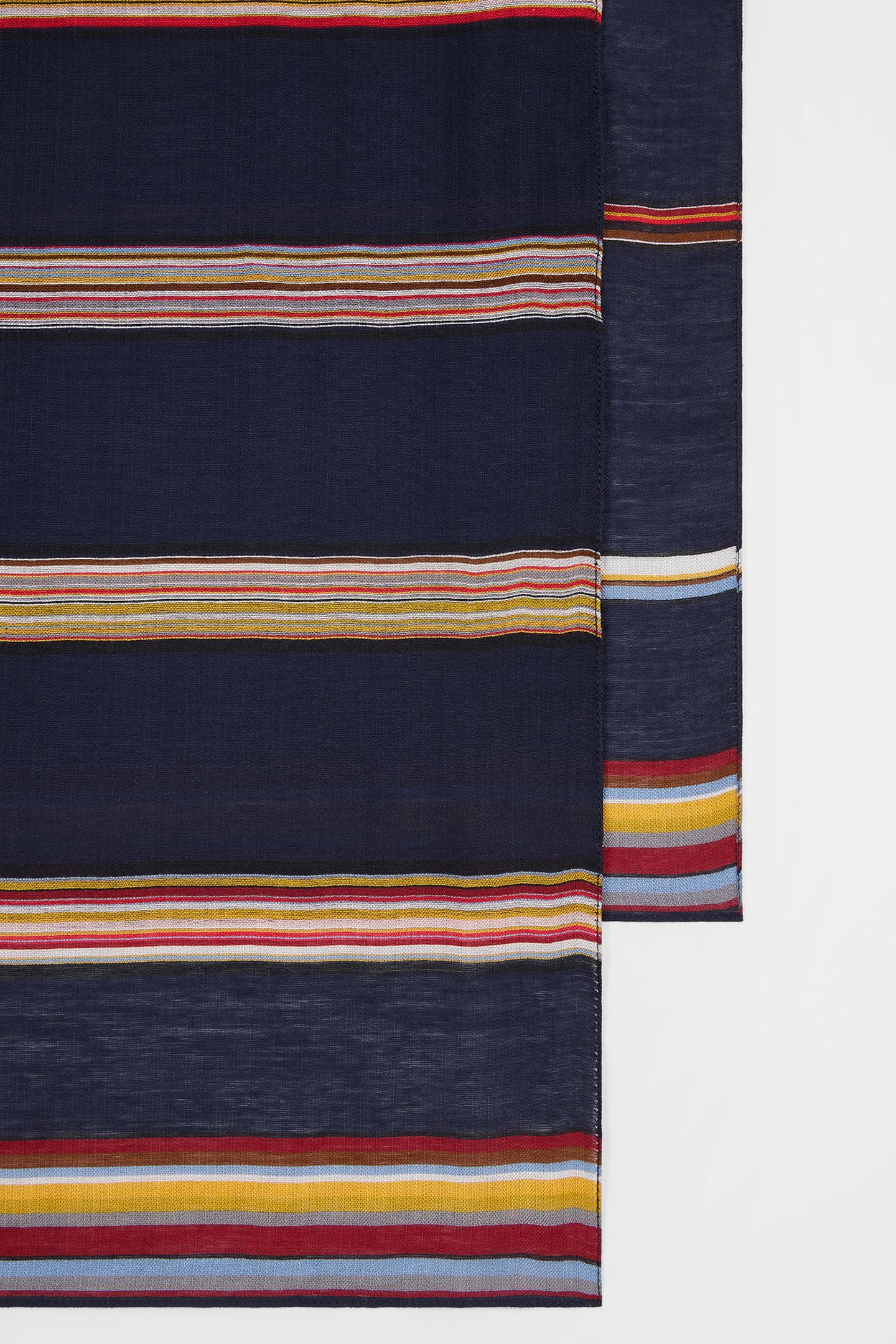 MEN SCARF SIG STRIPE WOVN NAVY 4