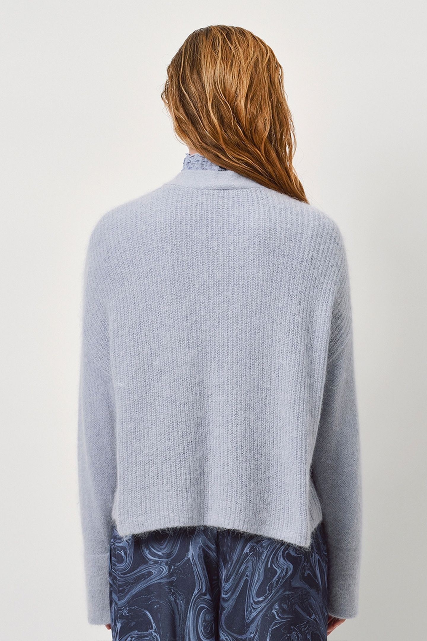 UTAH CROPPED CARDIGAN ICED BLUE 2