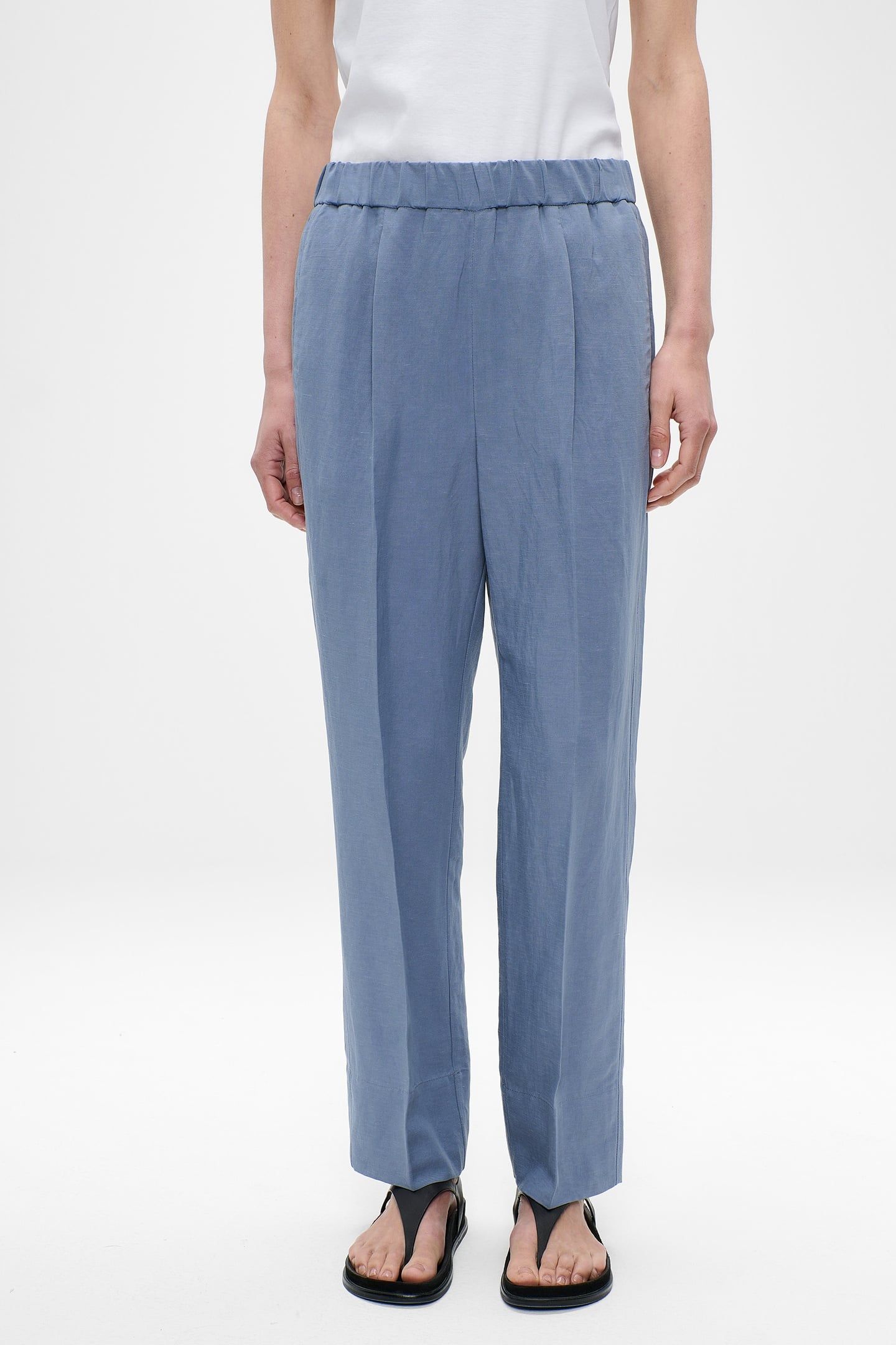 FINE LINEN VISC SYDNEY PANTS EVEREST BLUE 2