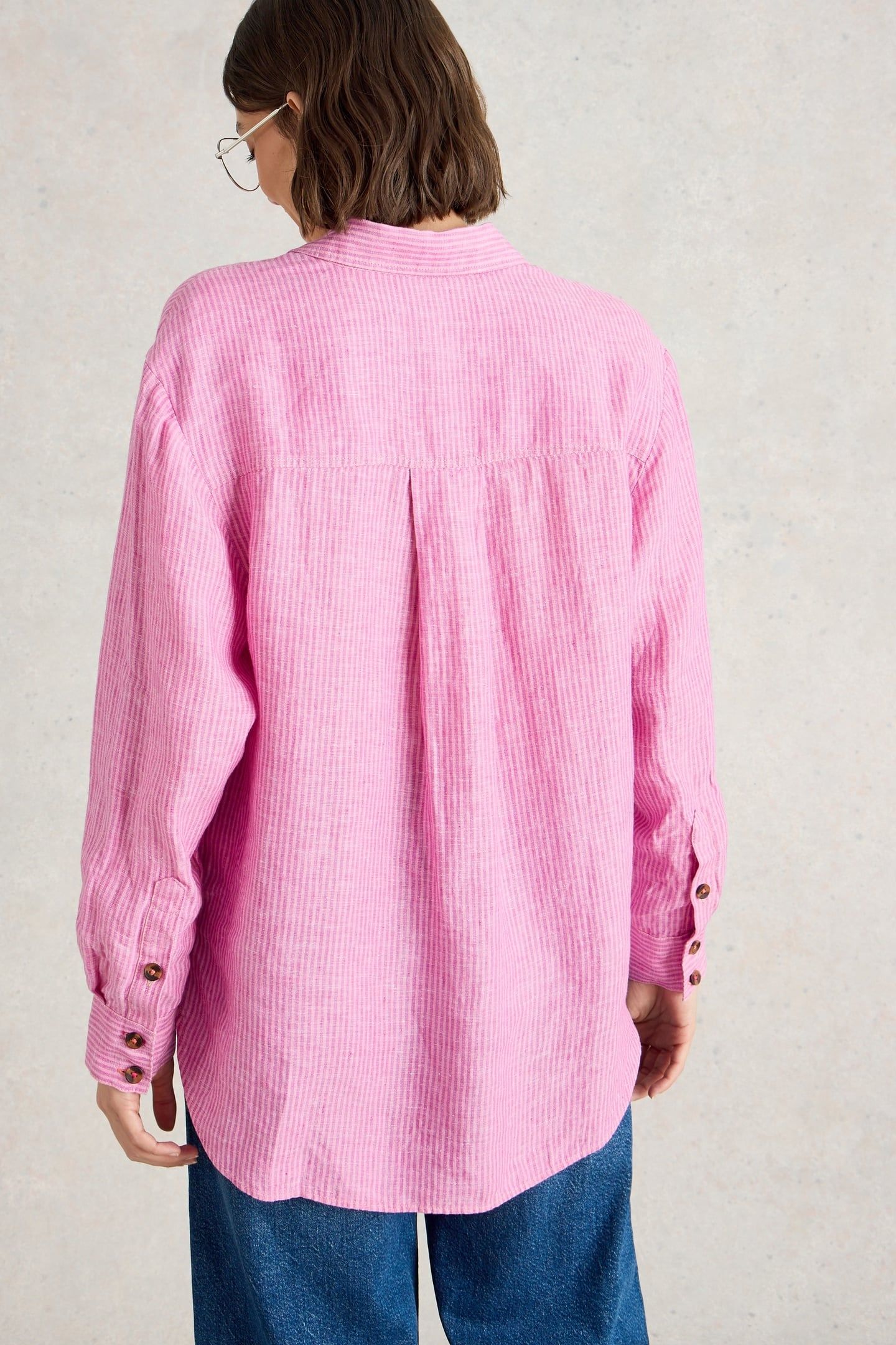 LYDIA LINEN SHIRT PINK MULTI 3