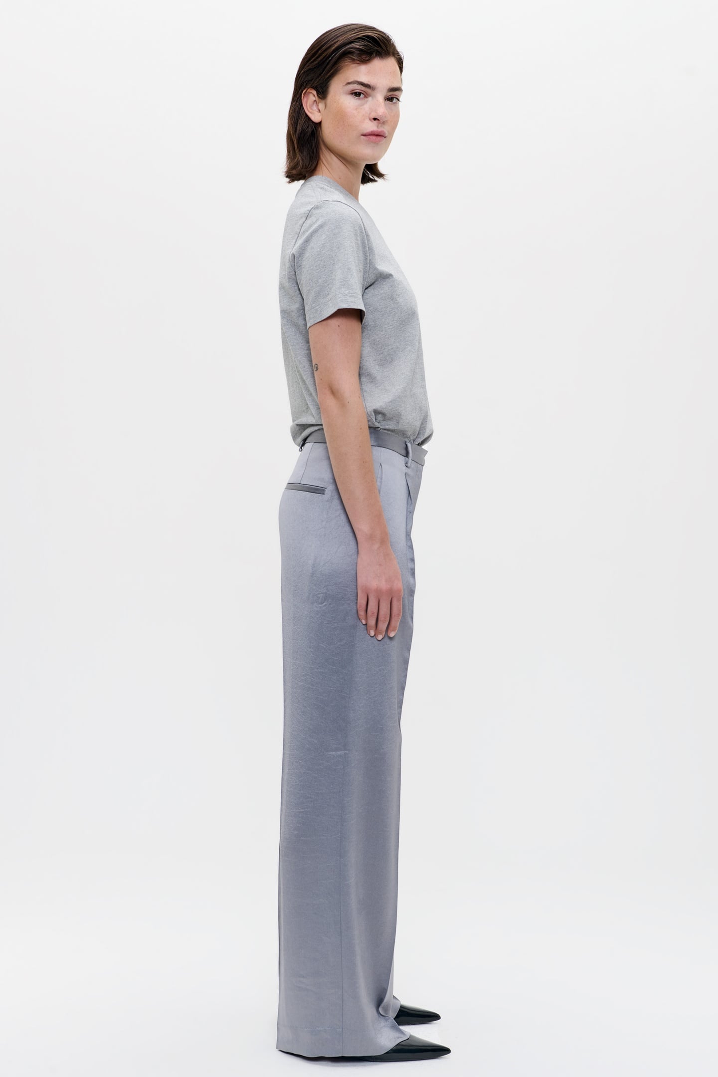 SATIN MADISON PANTS SILVER MINK 4
