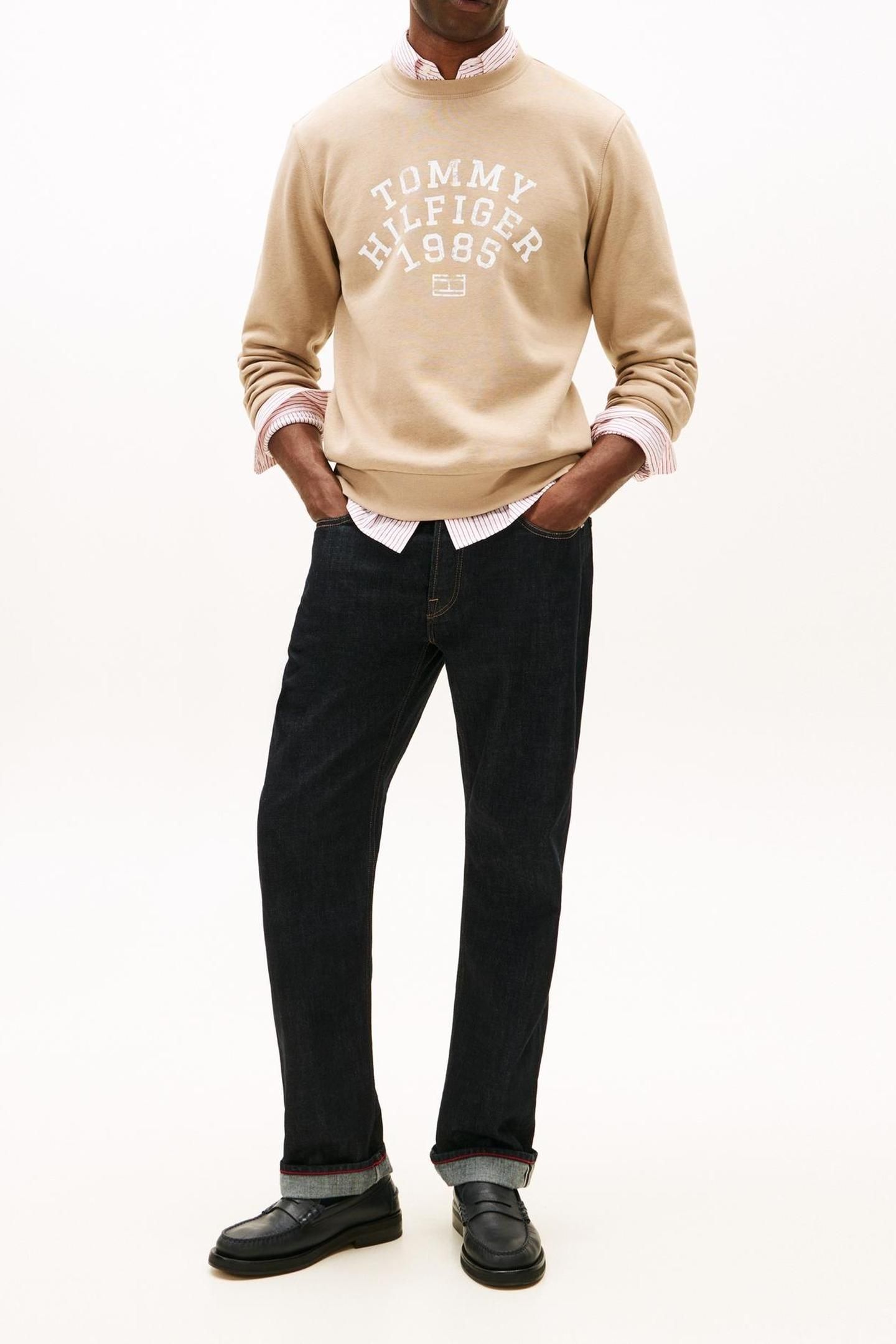 HILFIGER ARCH SWEATSHIRT COASTAL TAUPE 2